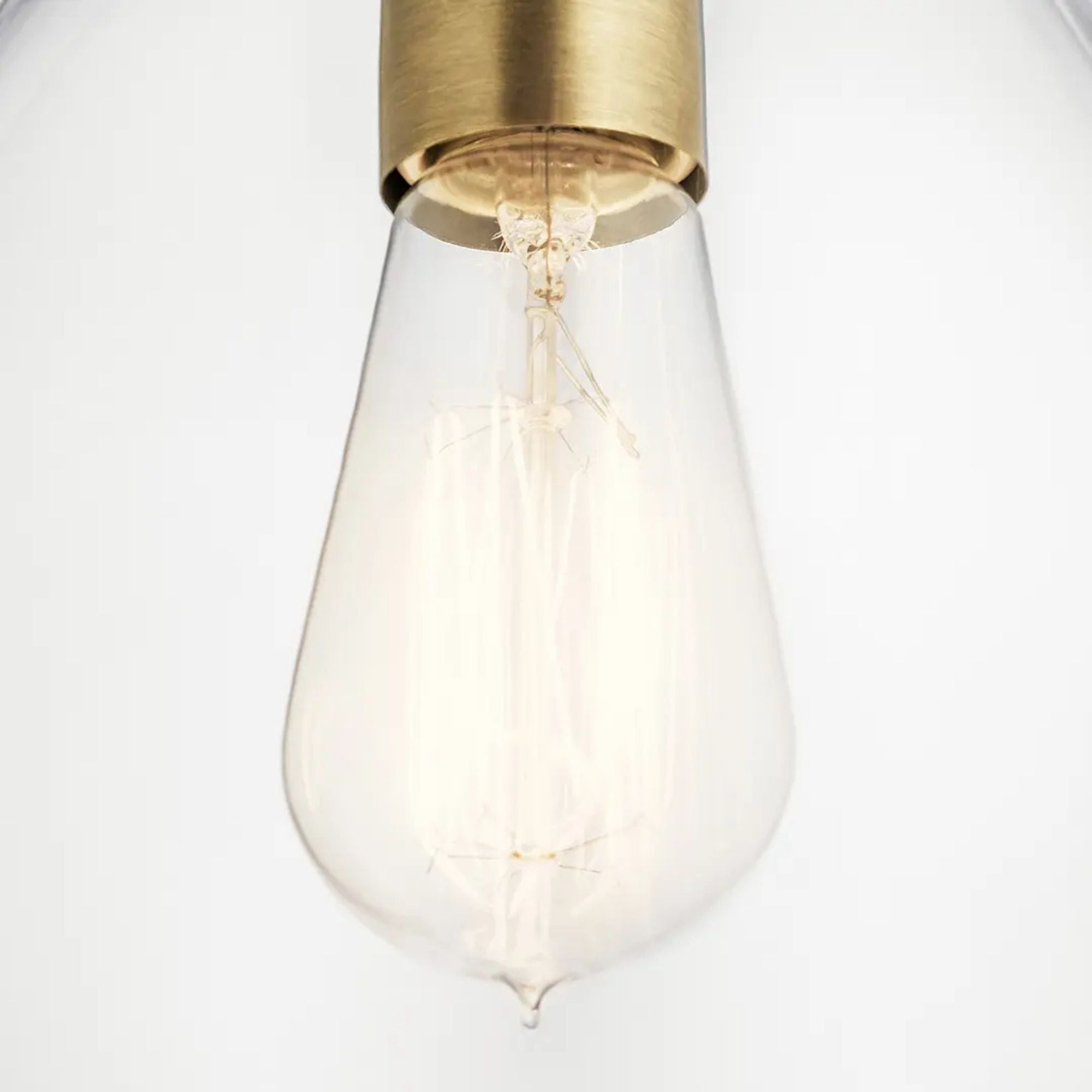 Everly 7" Pendant, Natural Brass Finish, Clear Glass