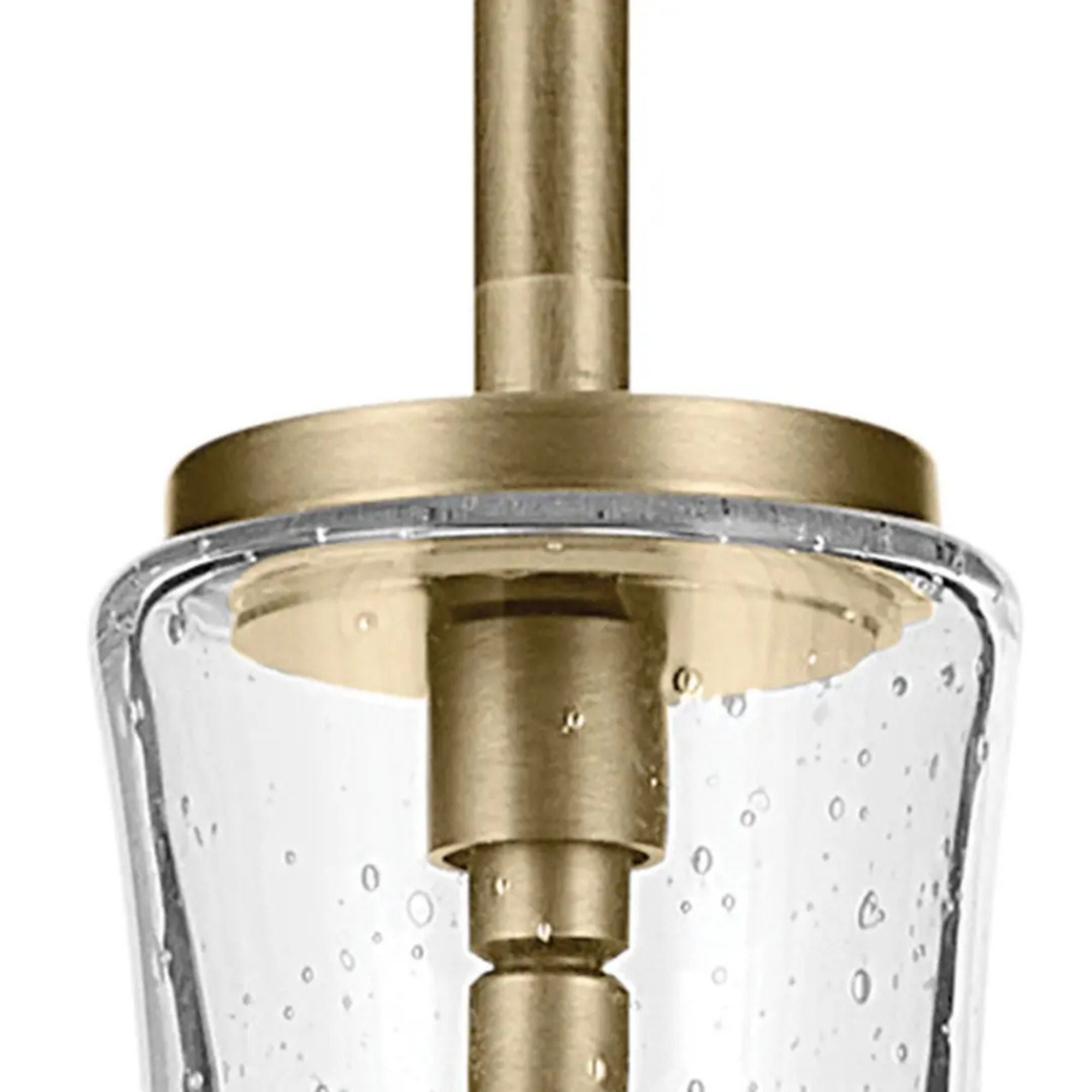 Everly 7" Pendant, Natural Brass Finish, Clear Seeded Glass