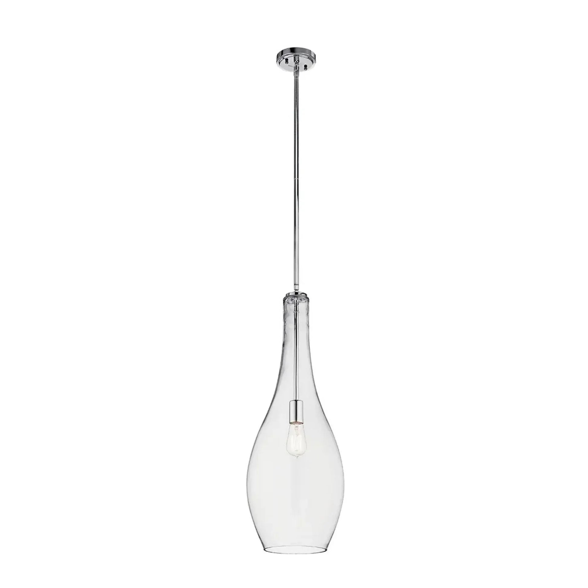 Kichler Lighting - Everly 30" Pendant, Chrome Finish, Clear Glass | Bees Lighting