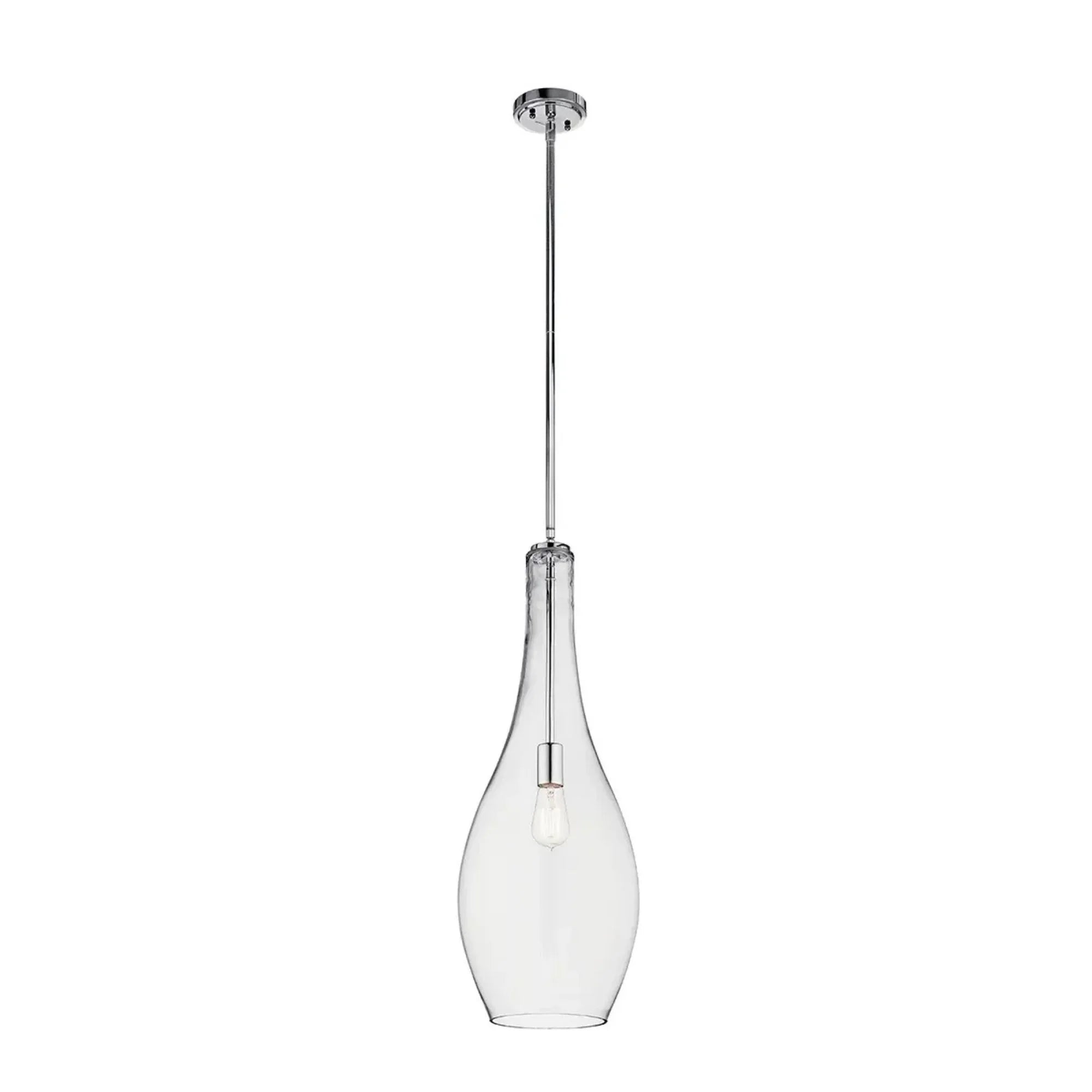 Kichler Lighting - Everly 30" Pendant, Chrome Finish, Clear Glass | Bees Lighting