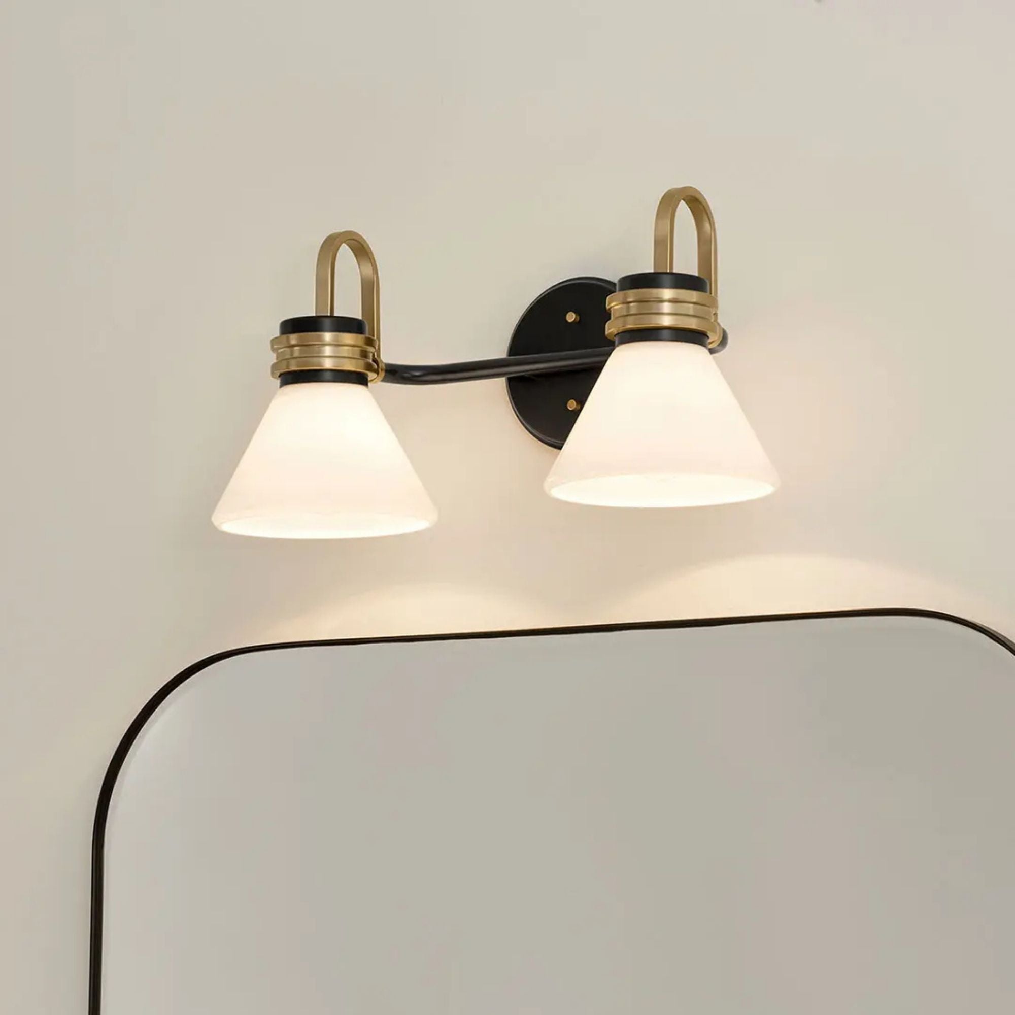 Farum 19" 2-Light Bath Vanity Light, Black Finish