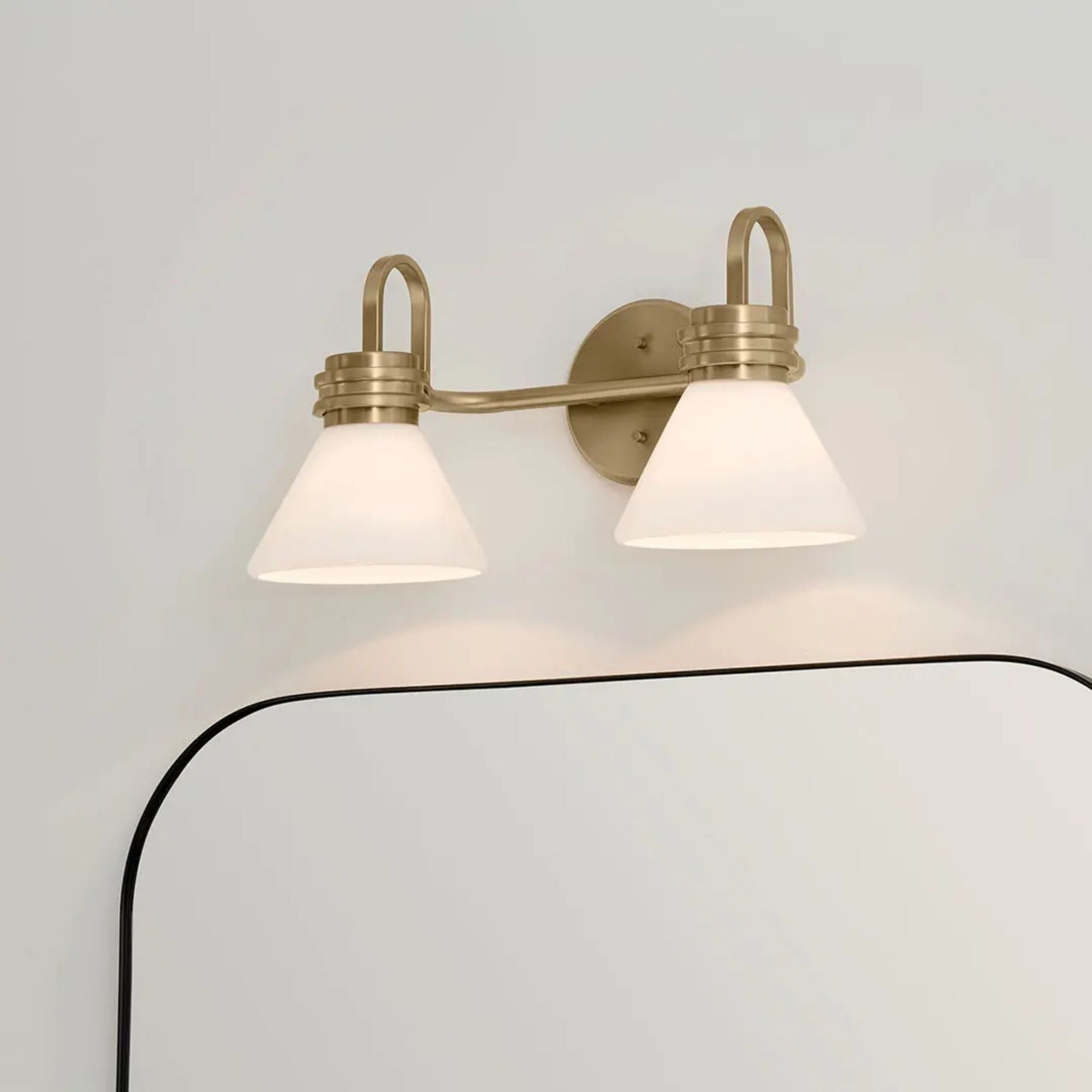 Farum 19" 2-Light Bath Vanity Light, Chrome Finish, Etched Glass