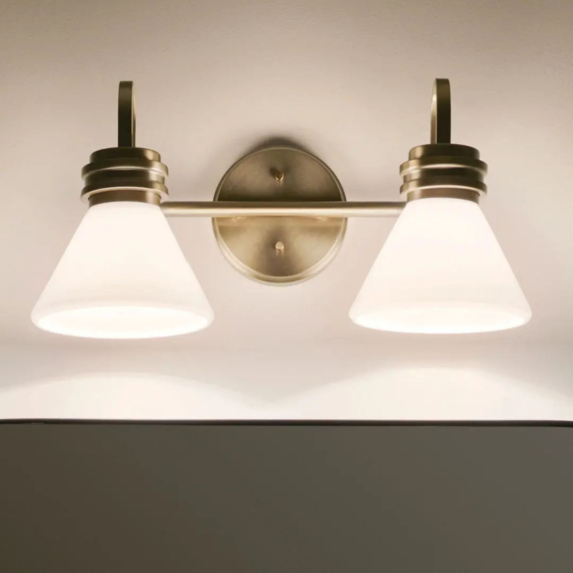 Farum 19" 2-Light Bath Vanity Light, Chrome Finish, Etched Glass