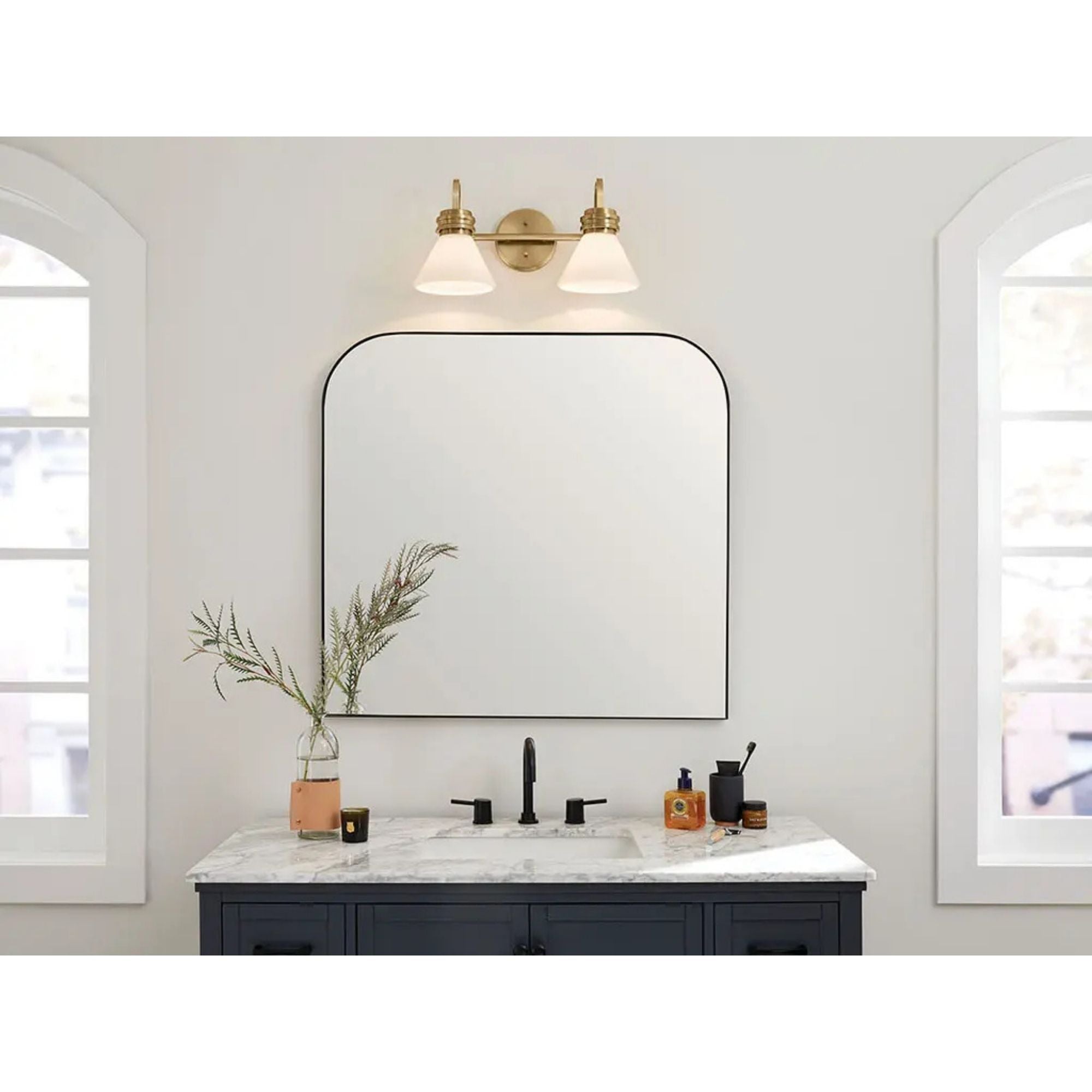 Farum 19" 2-Light Bath Vanity Light, Chrome Finish, Etched Glass