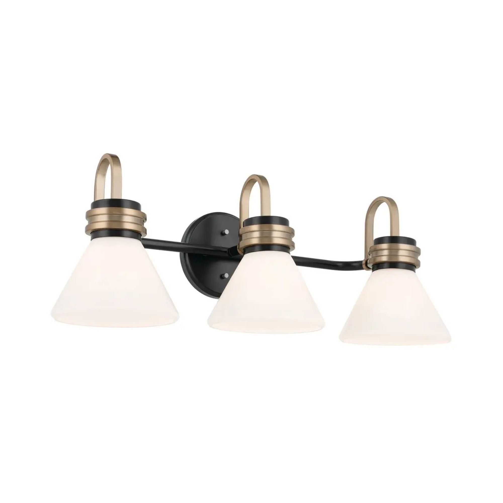 Farum 26" 3-Light Bath Vanity Light, Black Finish, Etched Glass