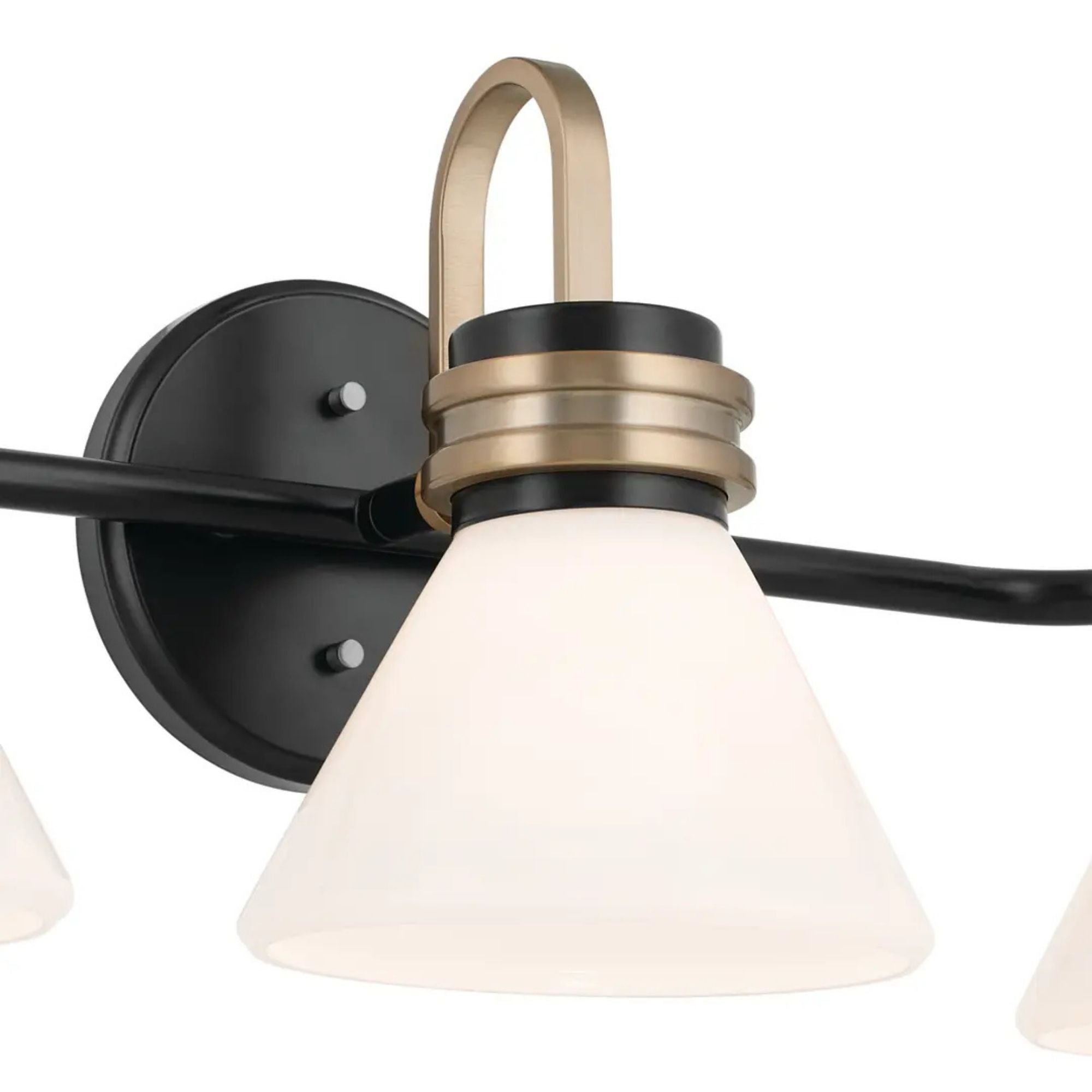 Farum 26" 3-Light Bath Vanity Light, Black Finish, Etched Glass