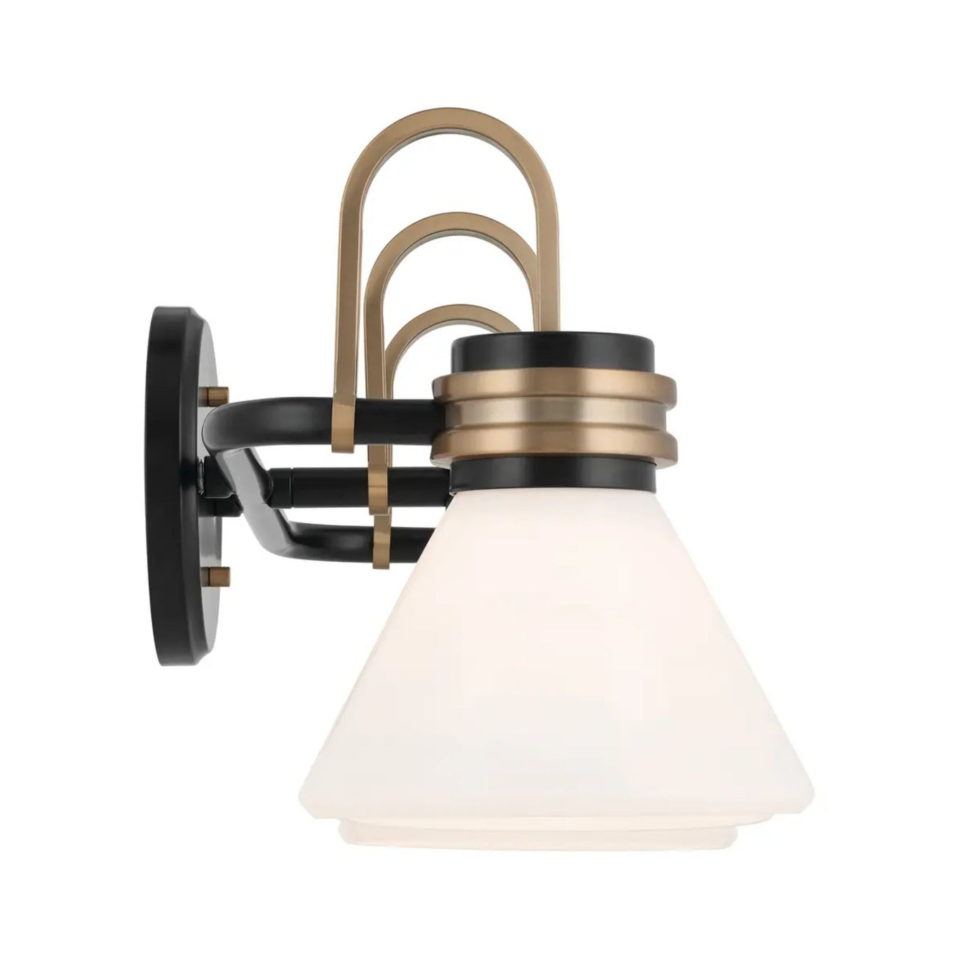 Farum 26" 3-Light Bath Vanity Light, Black Finish, Etched Glass