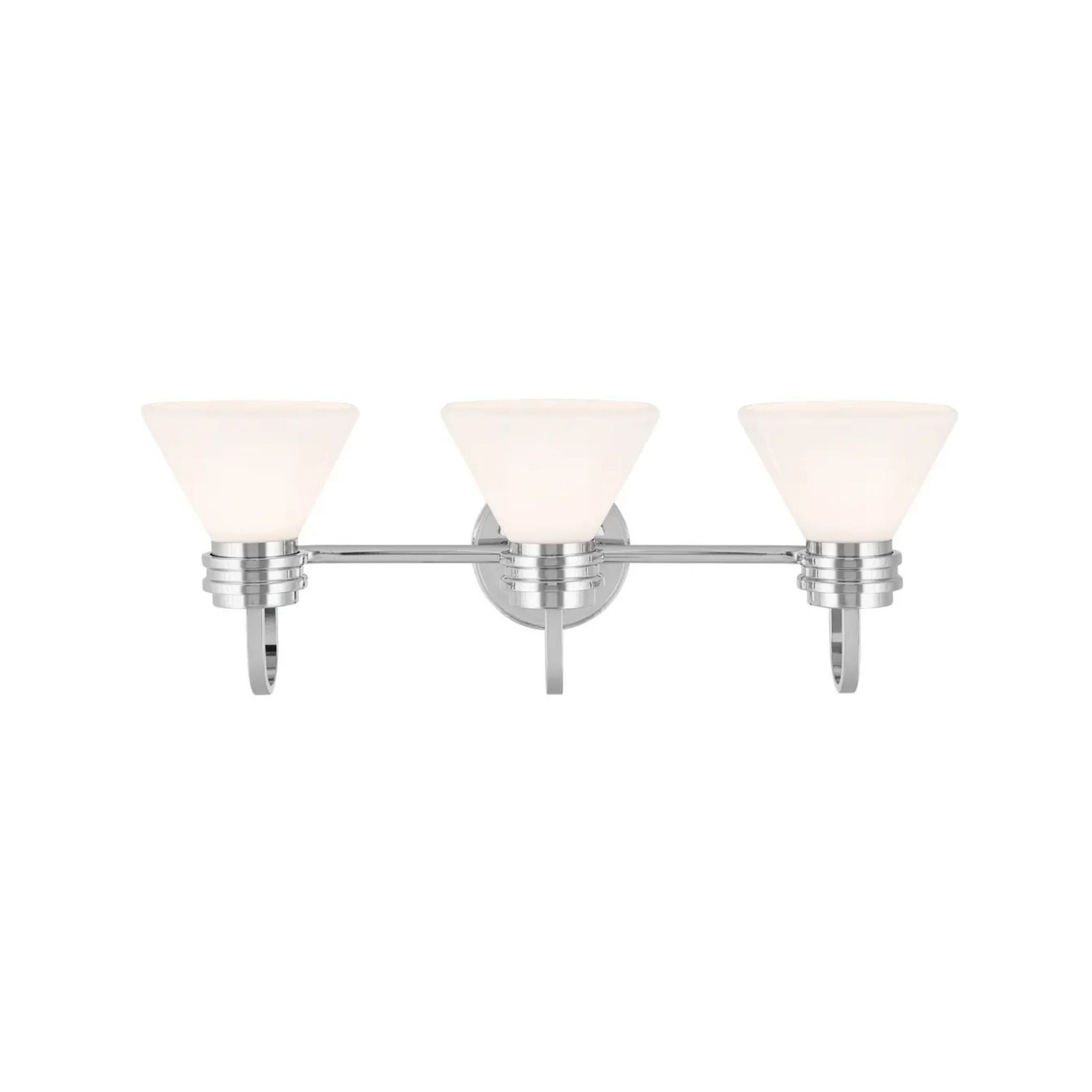Farum 26" 3-Light Bath Vanity Light, Chrome Finish, Etched Glass