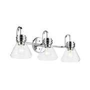 Farum 26" 3-Light Bath Vanity Light, Chrome Finish, Clear Glass