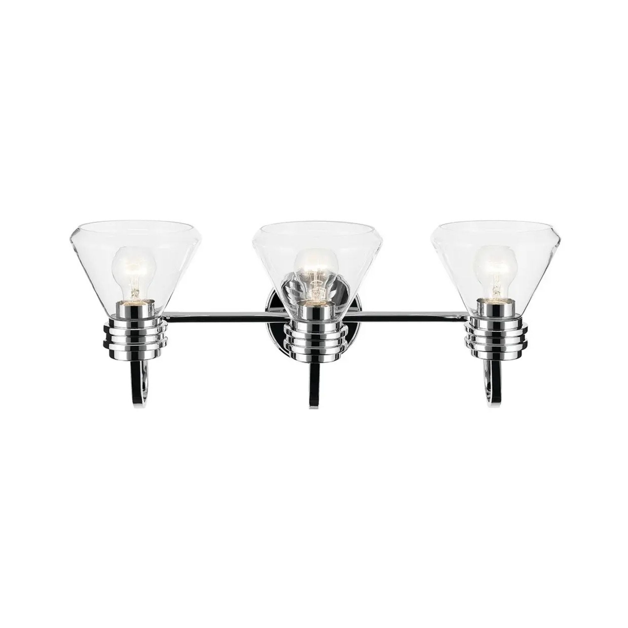 Farum 26" 3-Light Bath Vanity Light, Chrome Finish, Clear Glass