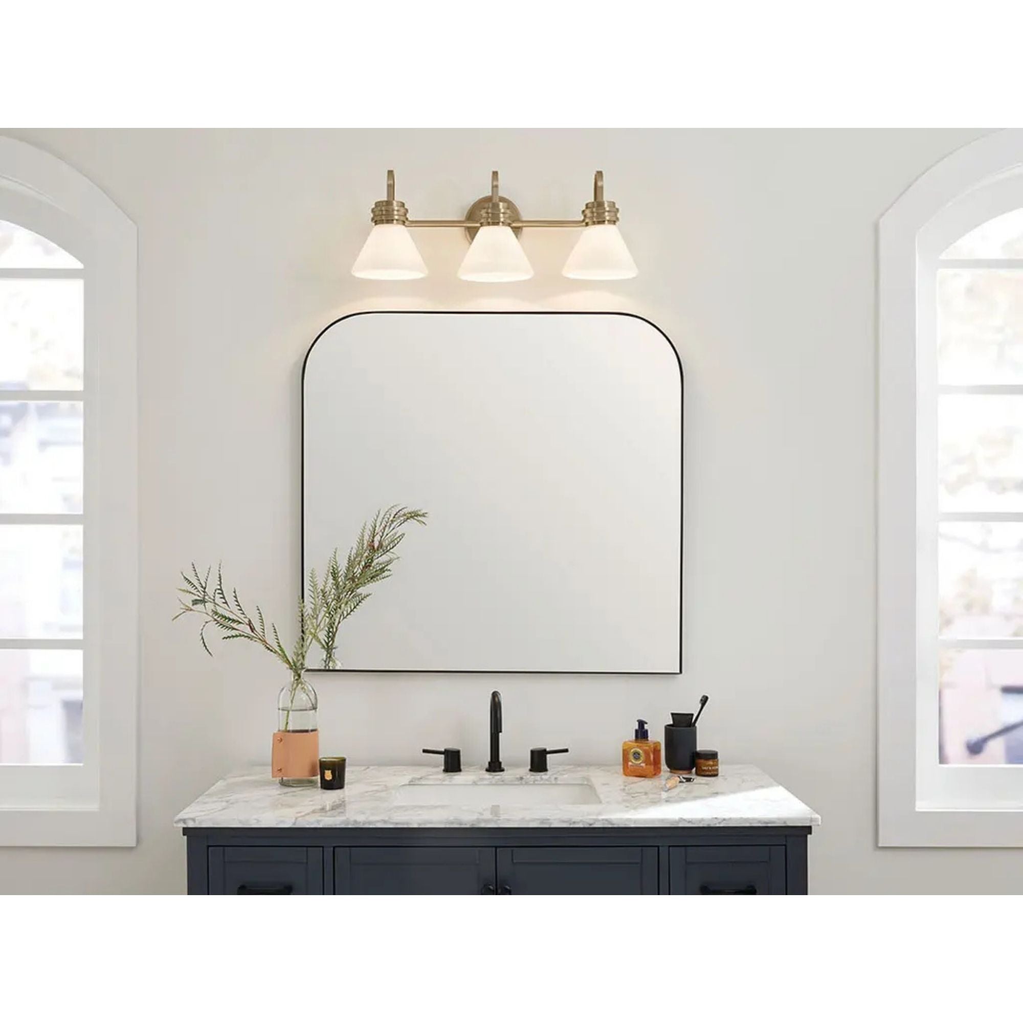 Farum 26" 3-Light Bath Vanity Light, Champagne Bronze Finish, Clear Glass