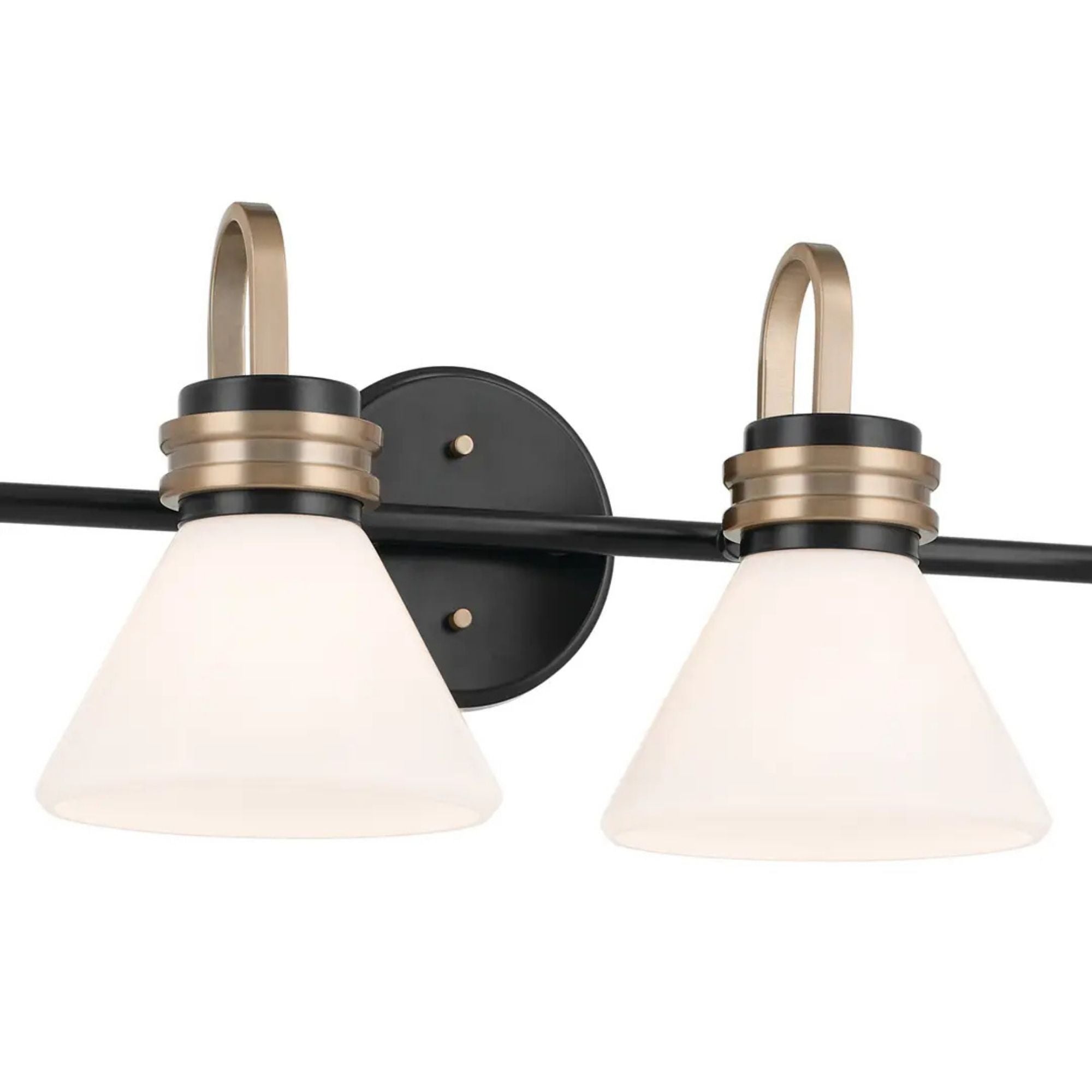 Farum 34" 4-Light Bath Vanity Light, Black Finish, Etched Glass