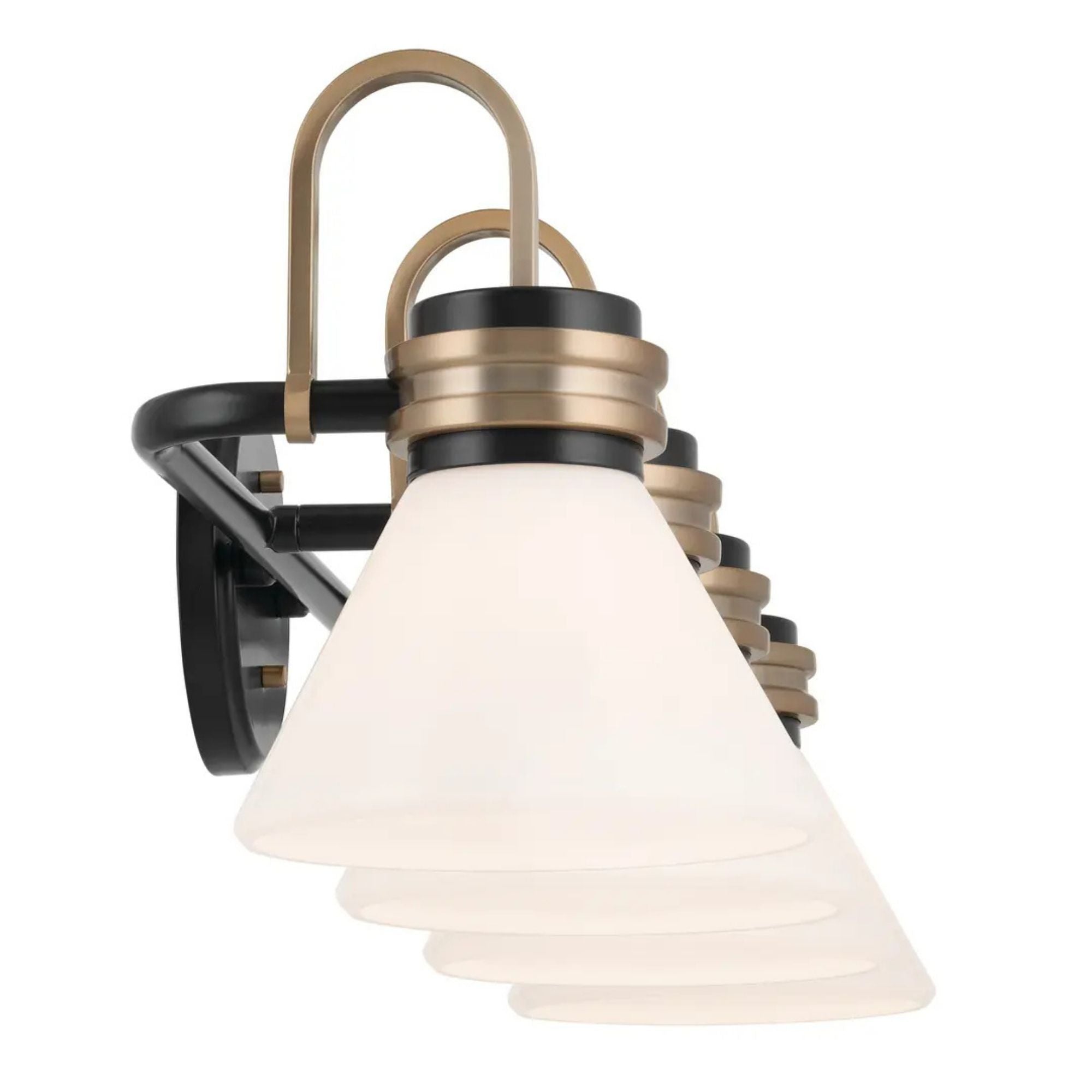 Farum 34" 4-Light Bath Vanity Light, Black Finish, Etched Glass