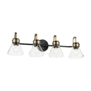 Kichler Lighting - Farum 34" 4-Light Bath Vanity Light, Black Finish, Clear Glass | Bees Lighting