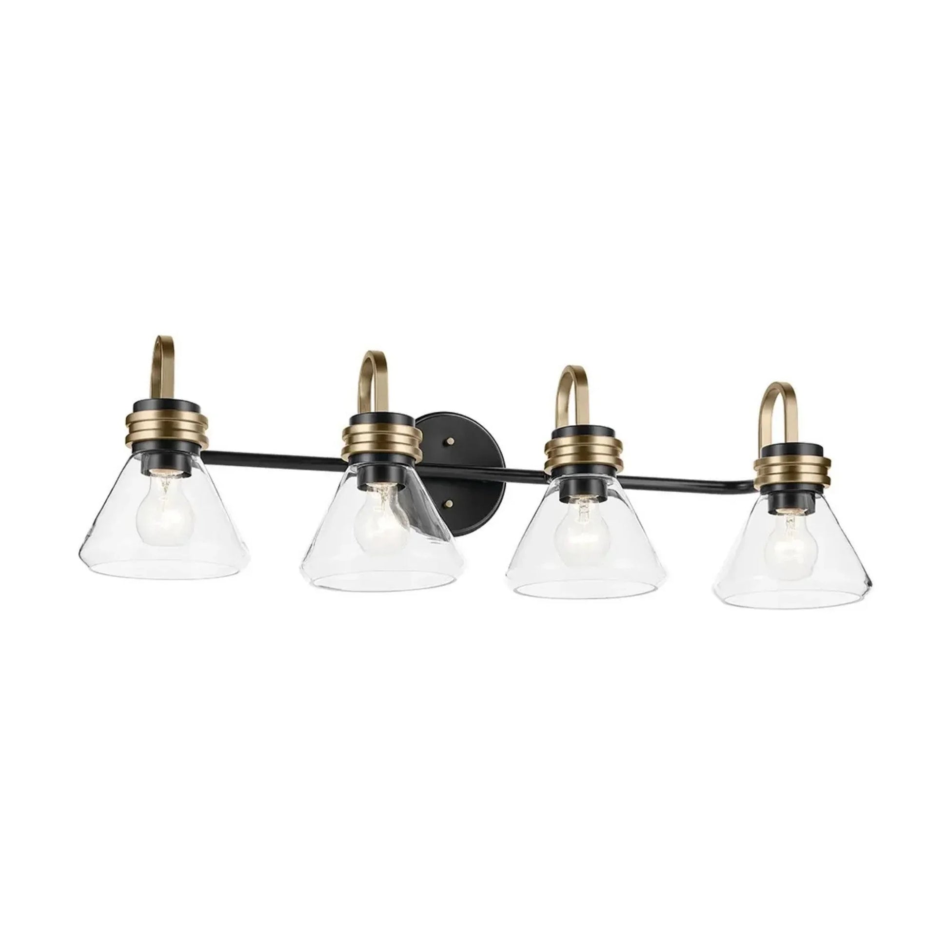Kichler Lighting - Farum 34" 4-Light Bath Vanity Light, Black Finish, Clear Glass | Bees Lighting