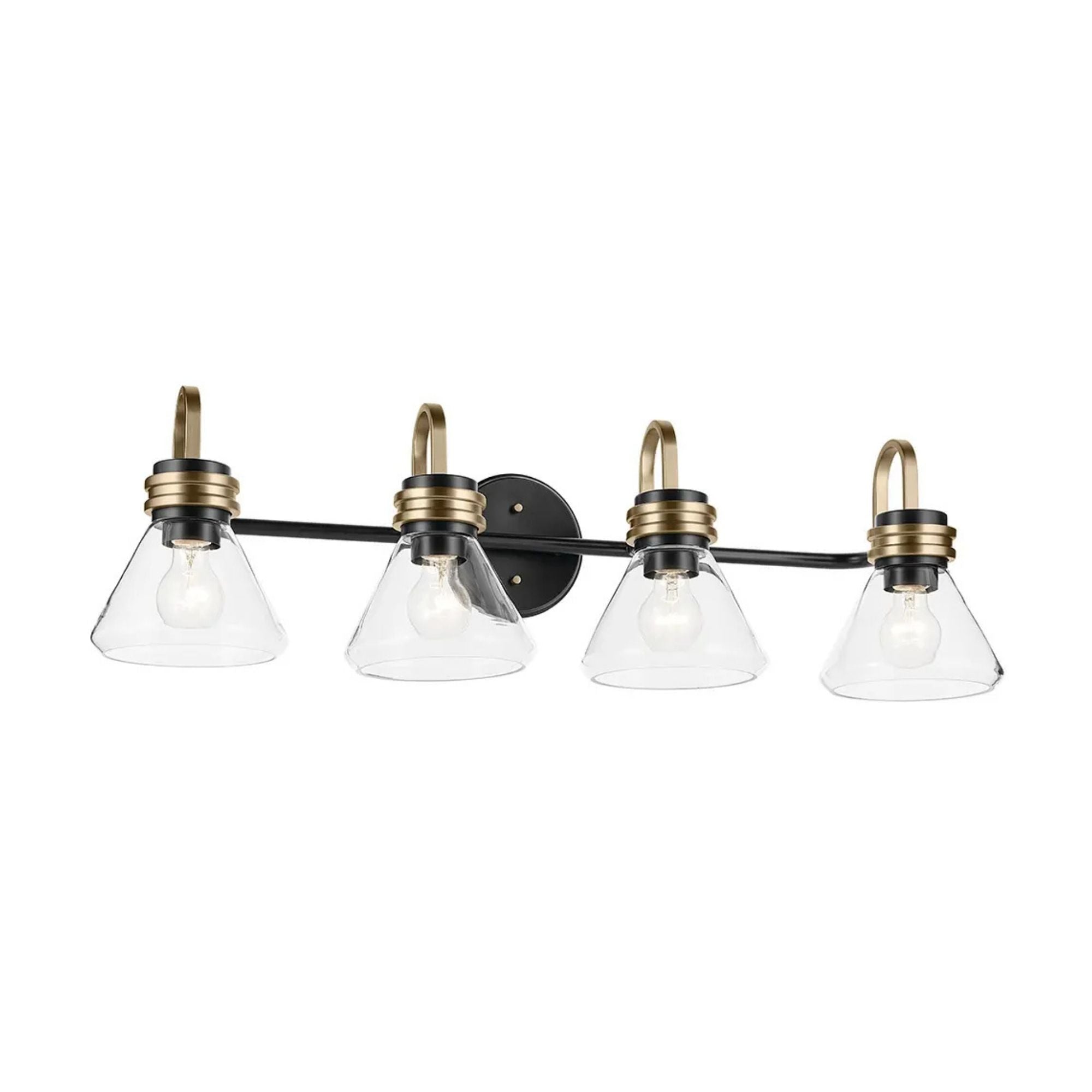 Farum 34" 4-Light Bath Vanity Light, Black Finish, Clear Glass
