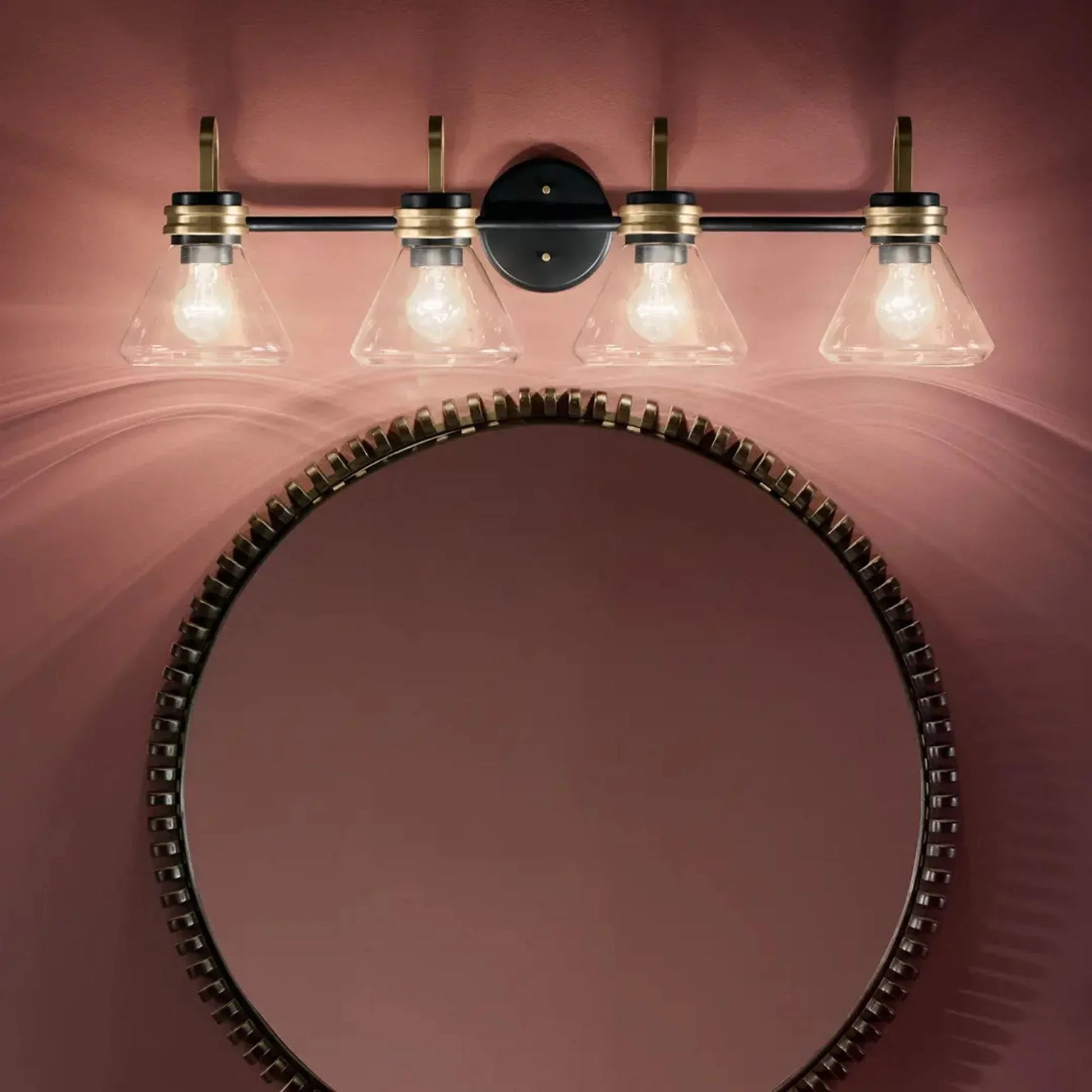 Kichler Lighting - Farum 34" 4-Light Bath Vanity Light, Black Finish, Clear Glass | Bees Lighting