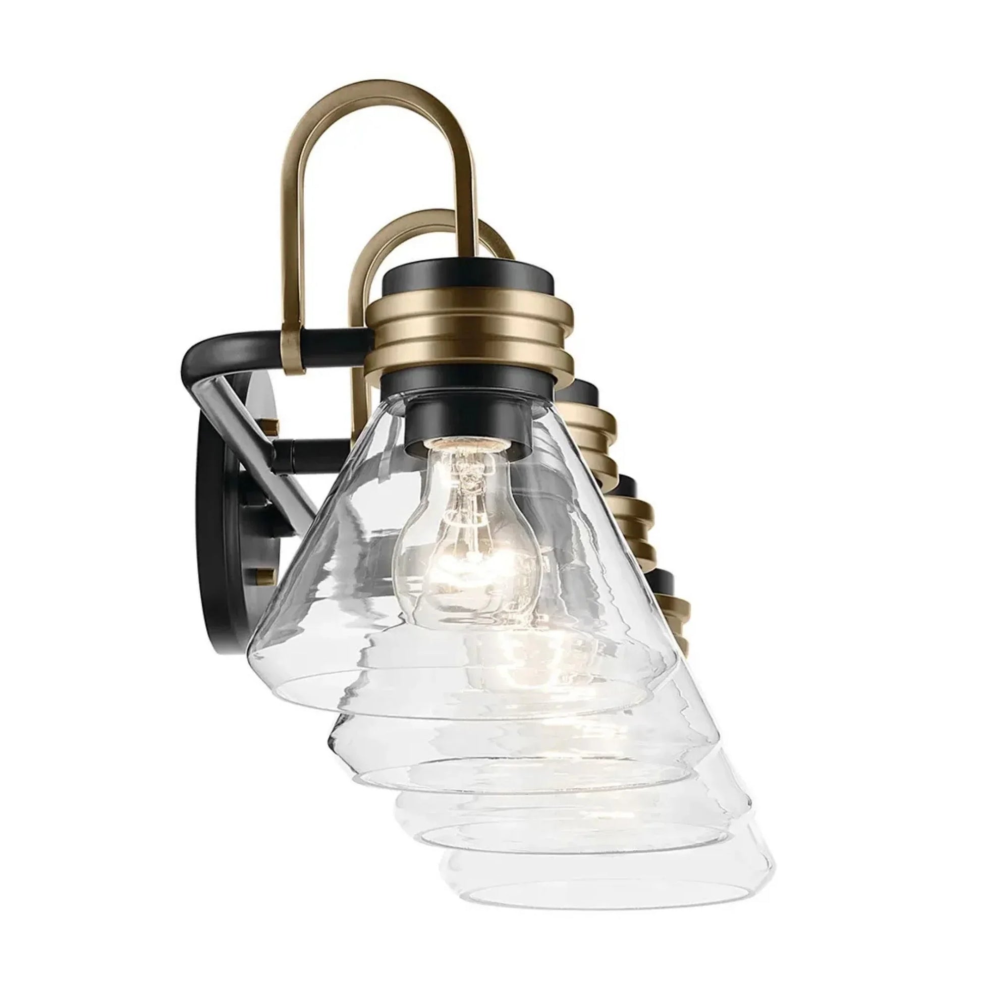 Kichler Lighting - Farum 34" 4-Light Bath Vanity Light, Black Finish, Clear Glass | Bees Lighting