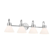 Farum 34" 4-Light Bath Vanity Light, Chrome Finish, Etched Glass