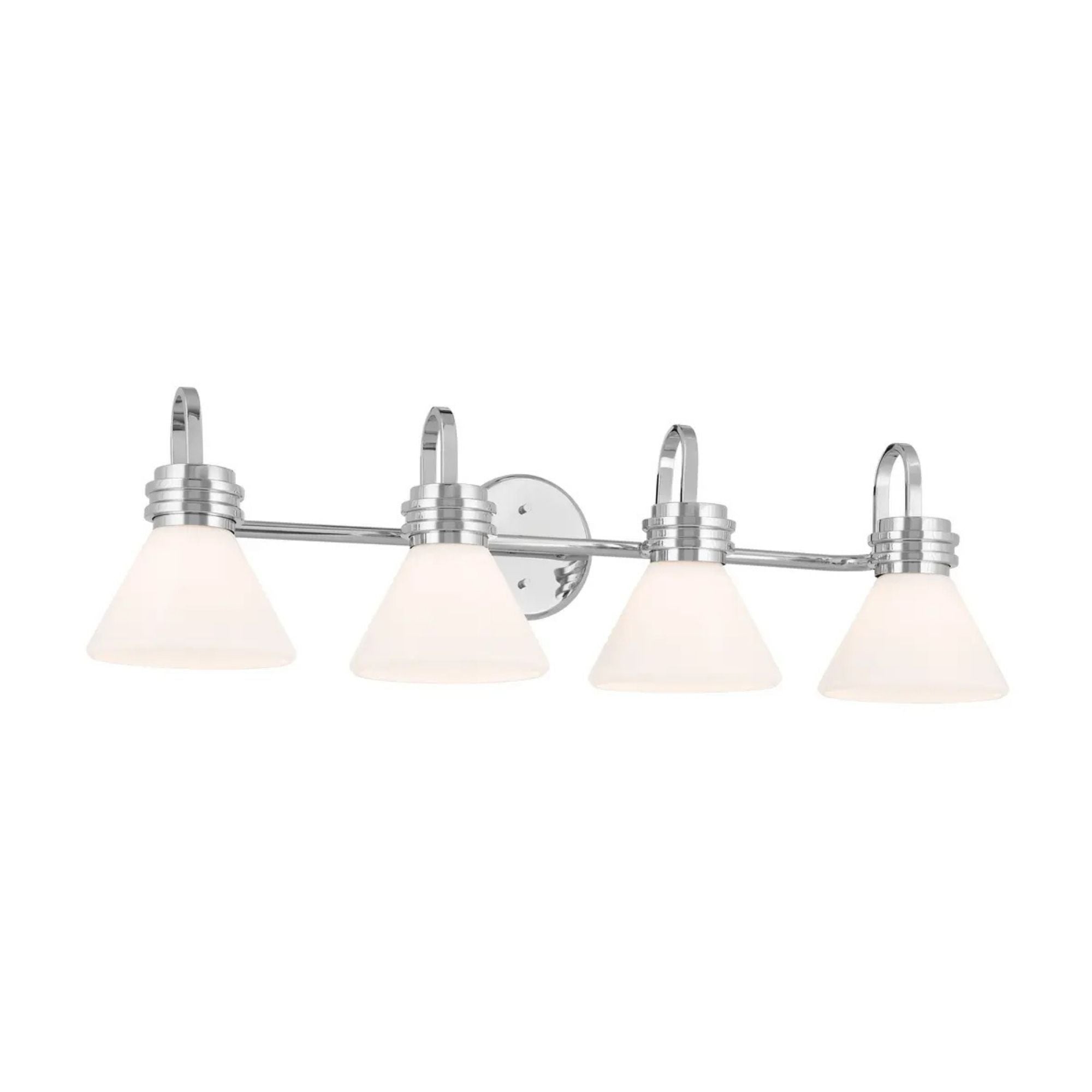 Farum 34" 4-Light Bath Vanity Light, Chrome Finish, Etched Glass