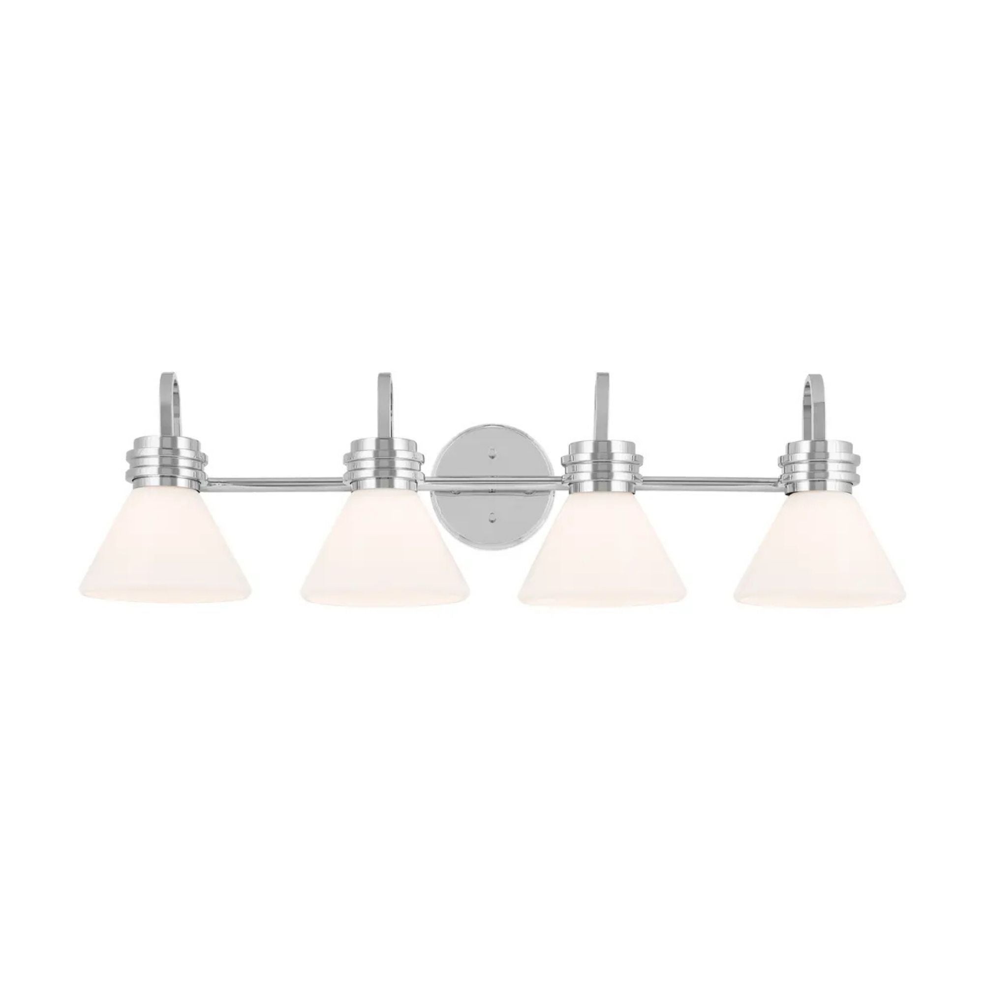 Farum 34" 4-Light Bath Vanity Light, Chrome Finish, Etched Glass