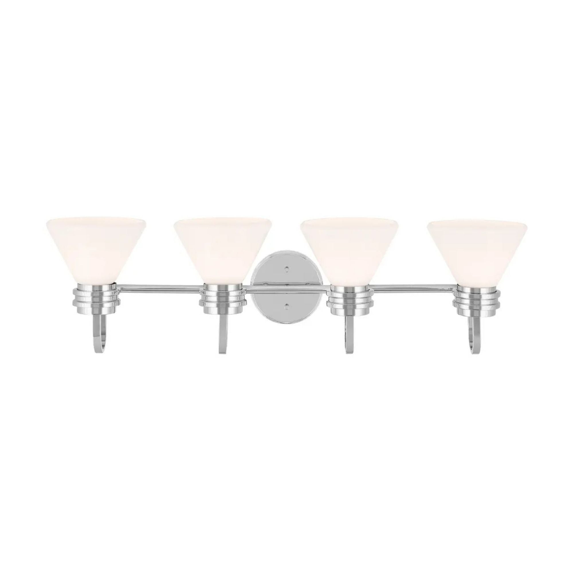 Farum 34" 4-Light Bath Vanity Light, Chrome Finish, Etched Glass
