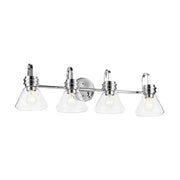 Kichler Lighting - Farum 34" 4-Light Bath Vanity Light, Chrome Finish, Clear Glass | Bees Lighting