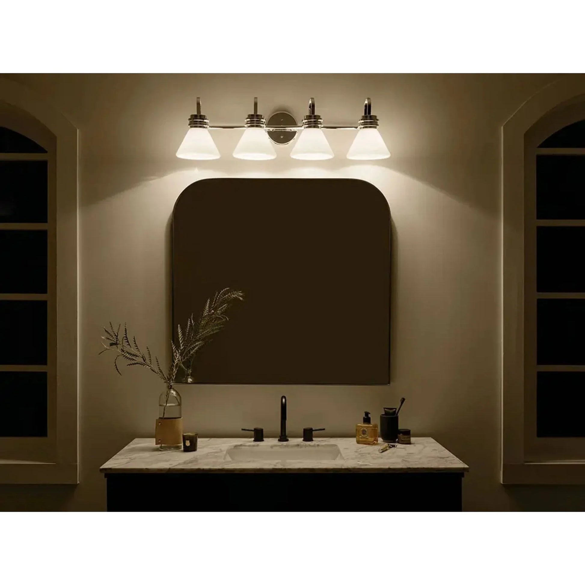 Kichler Lighting - Farum 34" 4-Light Bath Vanity Light, Chrome Finish, Clear Glass | Bees Lighting