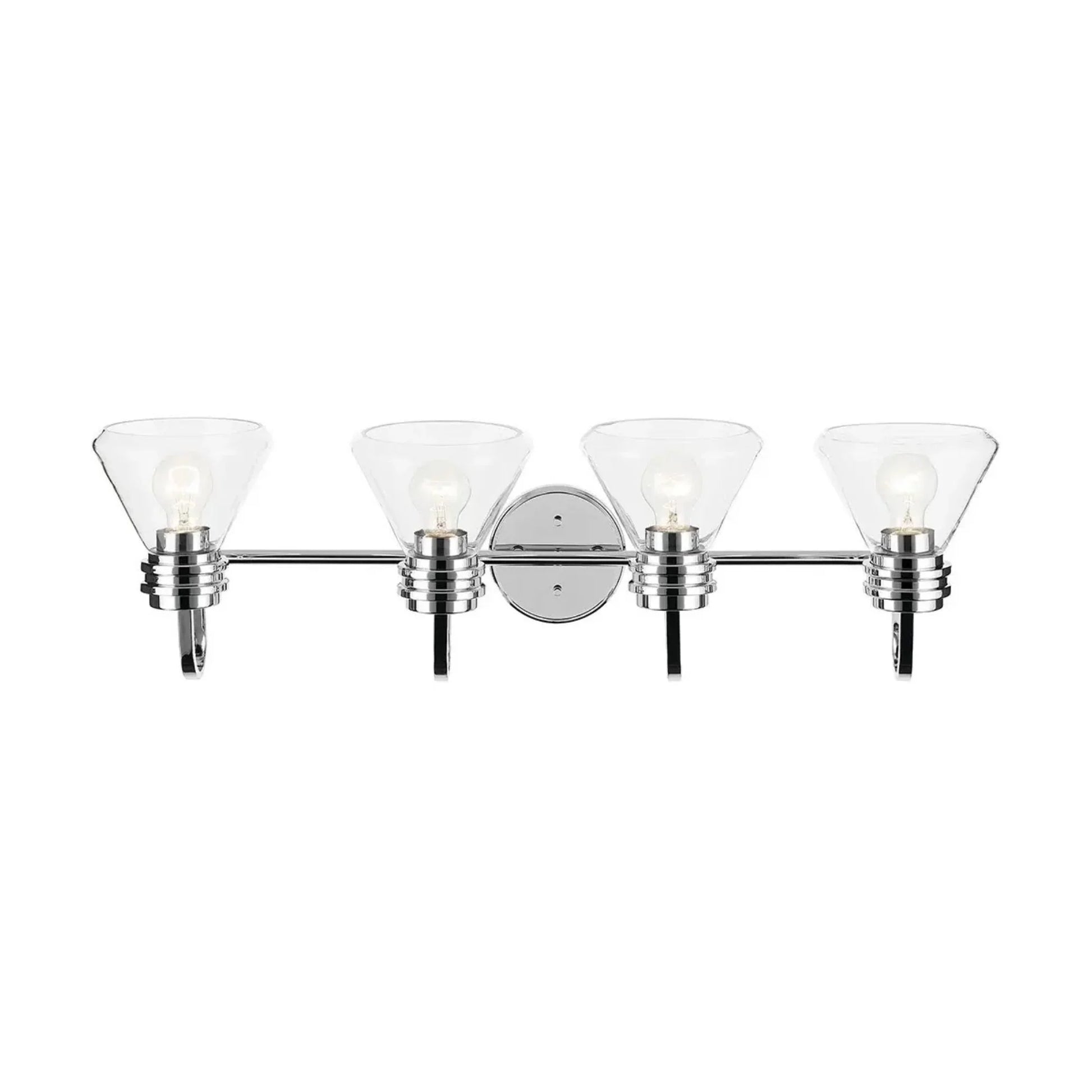 Kichler Lighting - Farum 34" 4-Light Bath Vanity Light, Chrome Finish, Clear Glass | Bees Lighting
