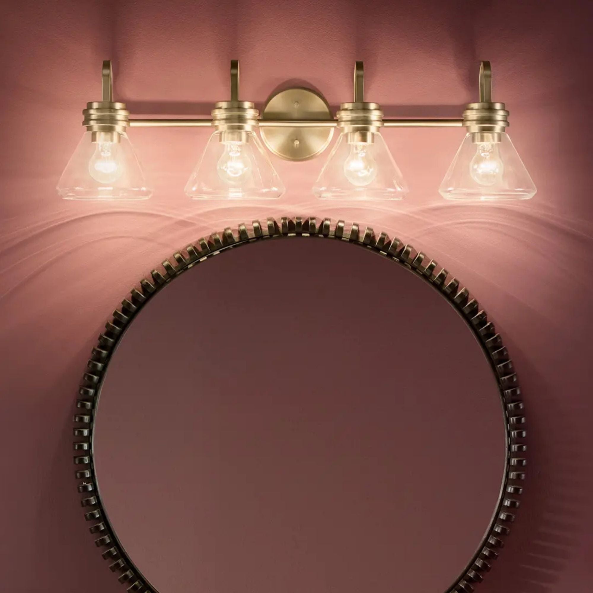Farum 34" 4-Light Bath Vanity Light, Champagne Bronze Finish, Clear Glass