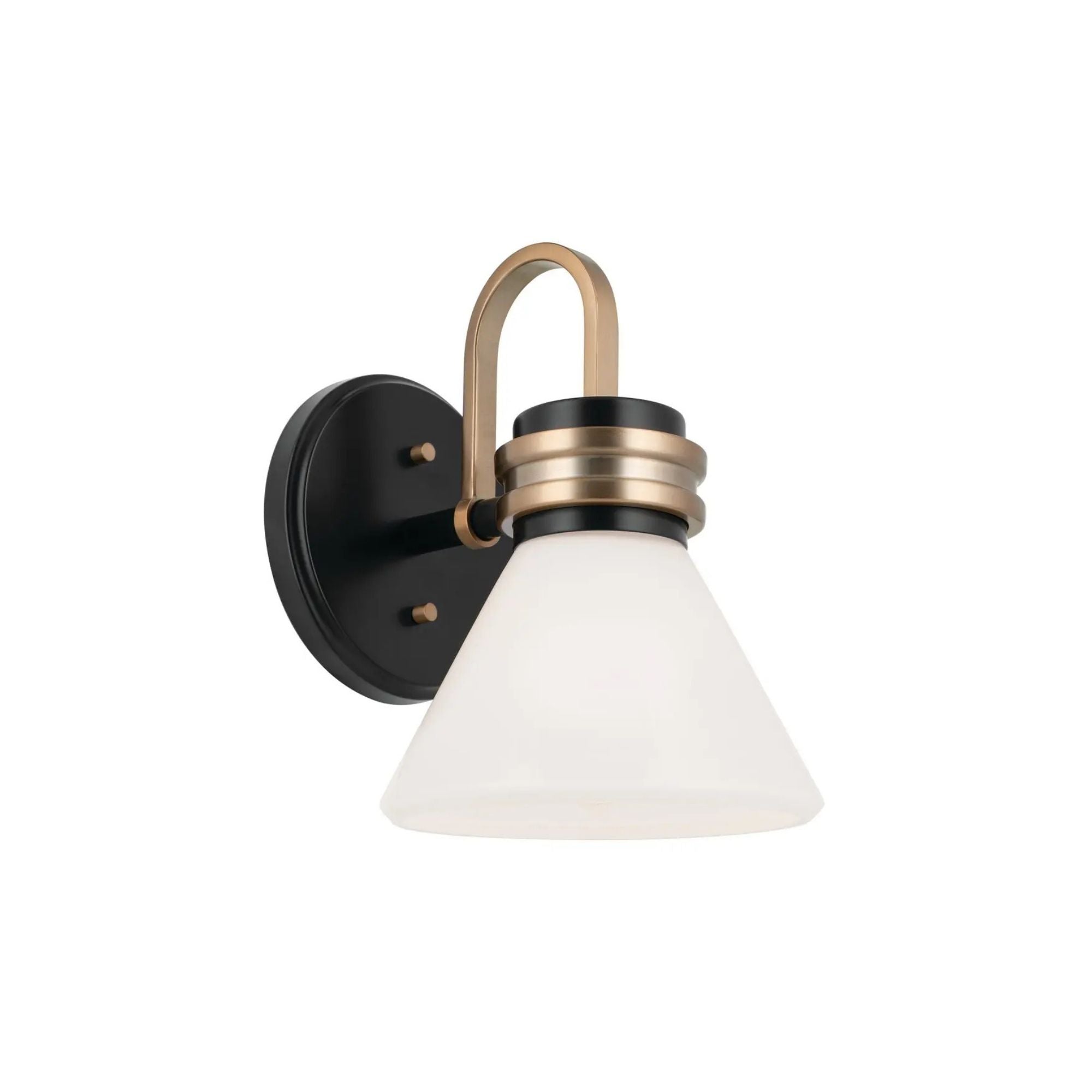 Farum 7" Wall Sconce, Black Finish, Opal Glass