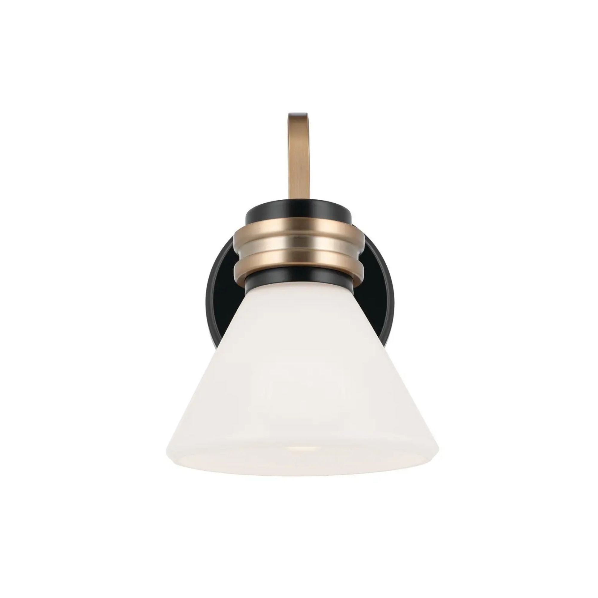 Farum 7" Wall Sconce, Black Finish, Opal Glass