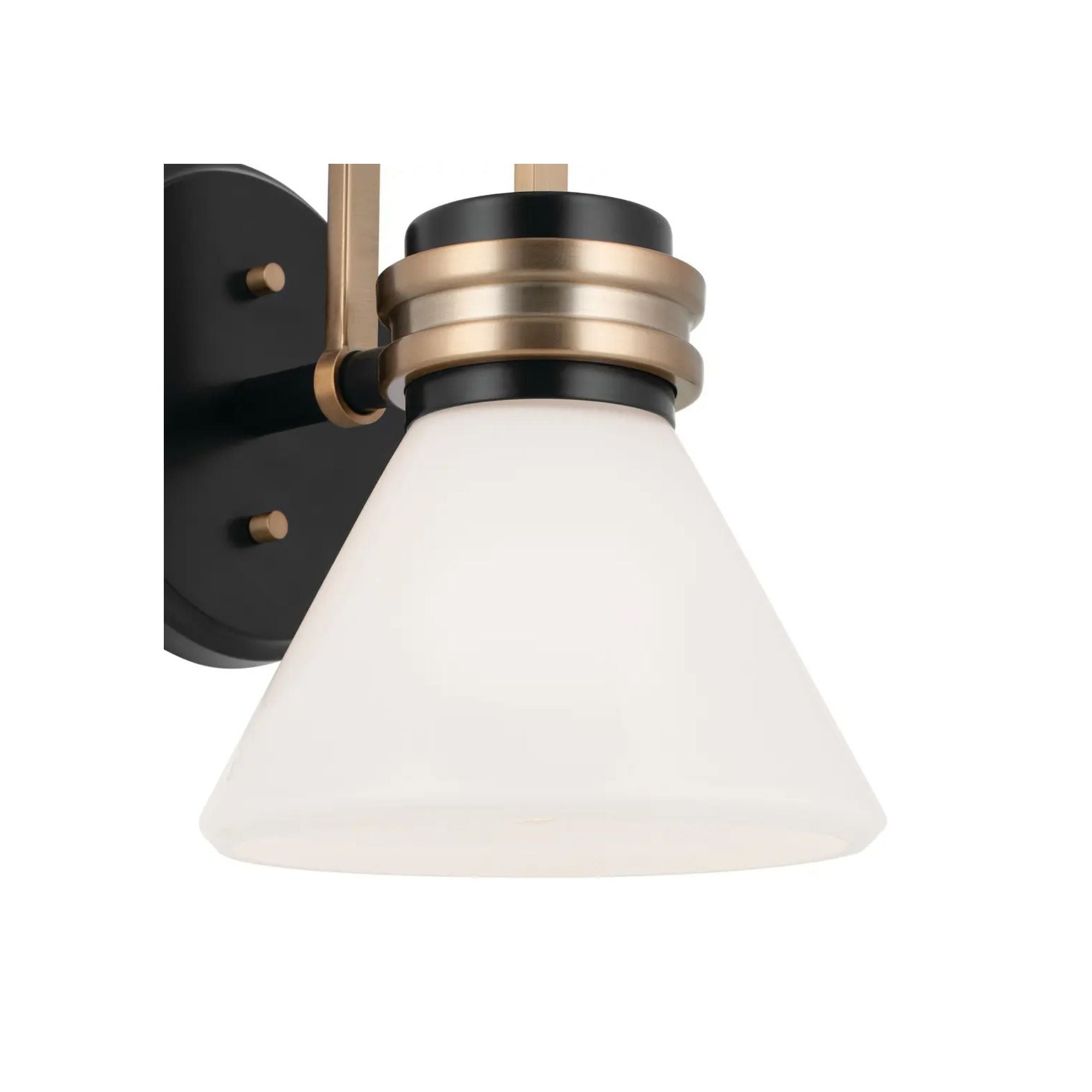 Farum 7" Wall Sconce, Black Finish, Opal Glass