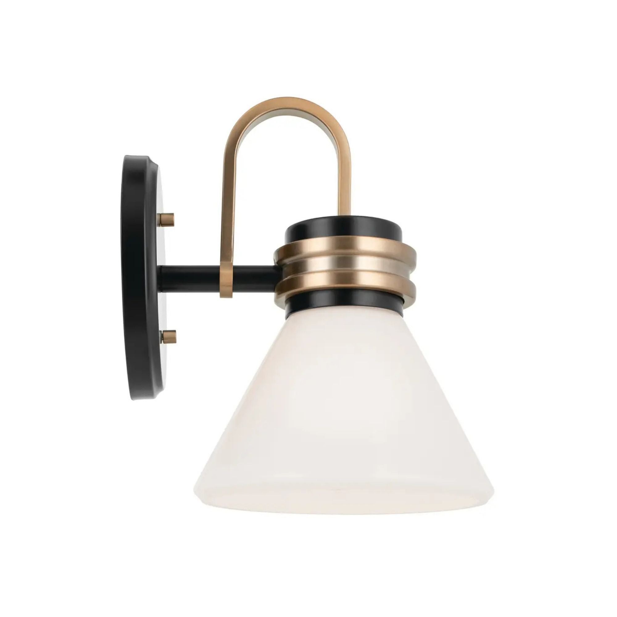 Farum 7" Wall Sconce, Black Finish, Opal Glass