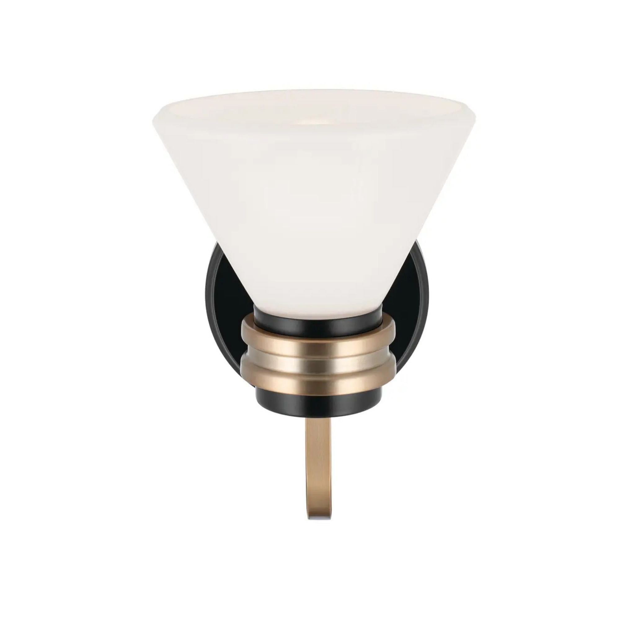 Farum 7" Wall Sconce, Black Finish, Opal Glass