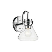 Farum 7" Wall Sconce, Chrome Finish, Clear Glass Cone Shade