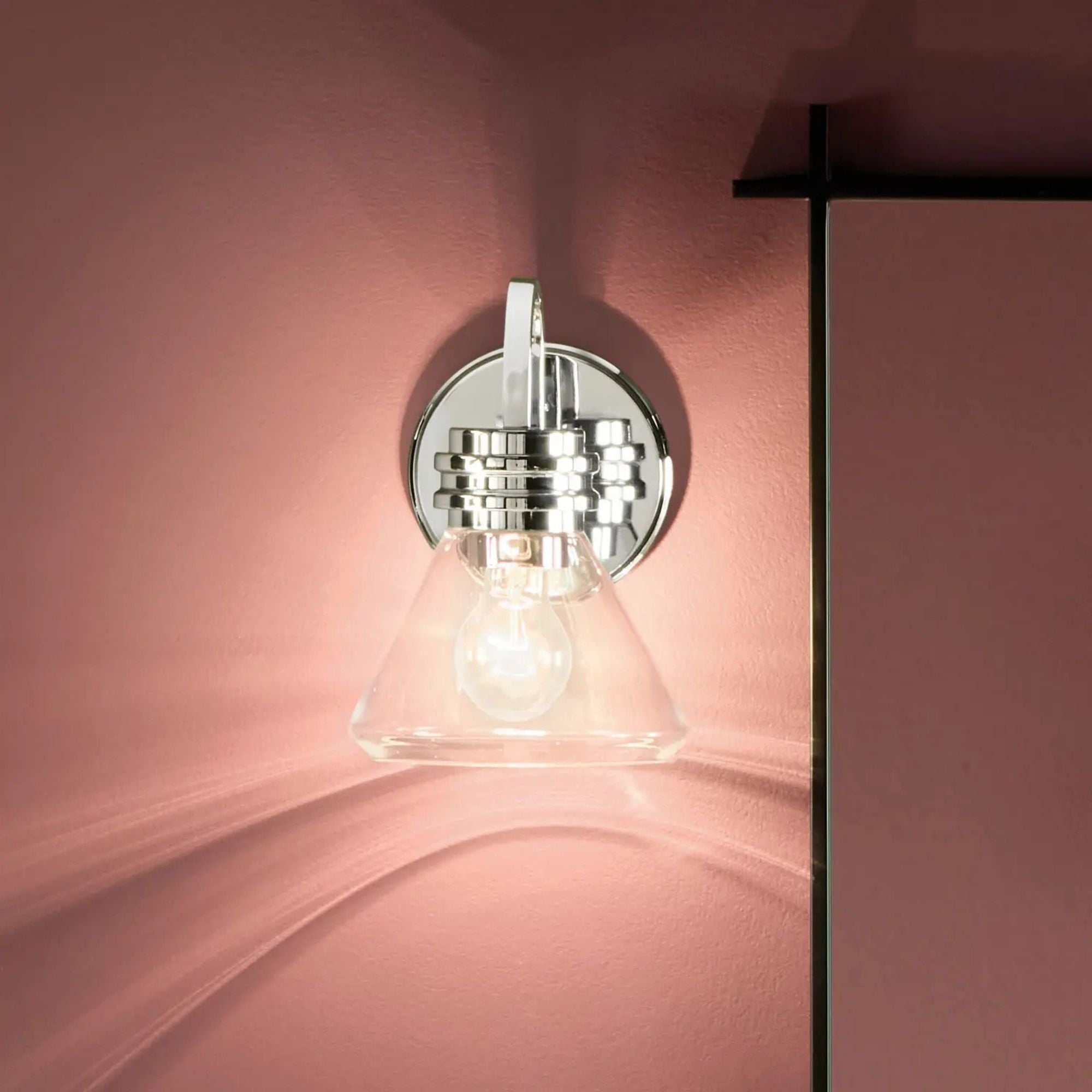 Farum 7" Wall Sconce, Chrome Finish, Clear Glass Cone Shade