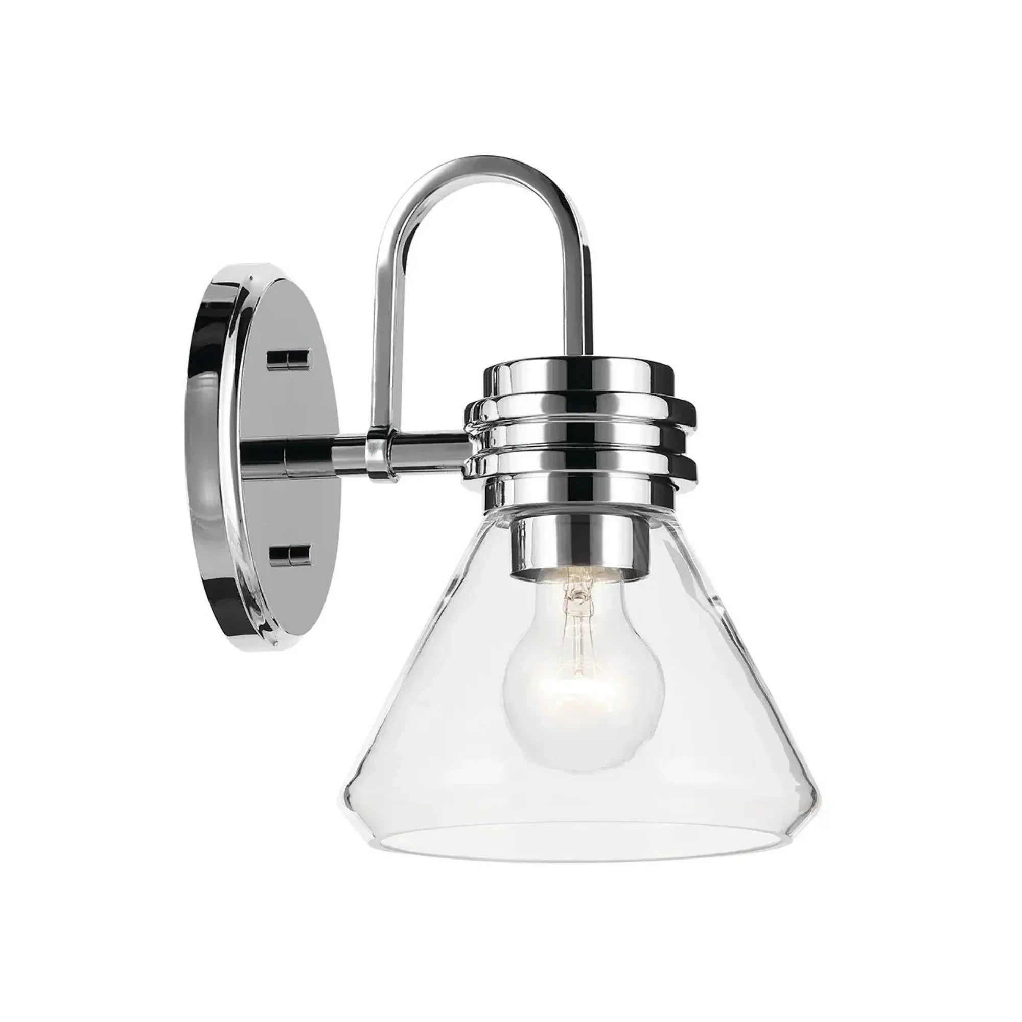 Farum 7" Wall Sconce, Chrome Finish, Clear Glass Cone Shade
