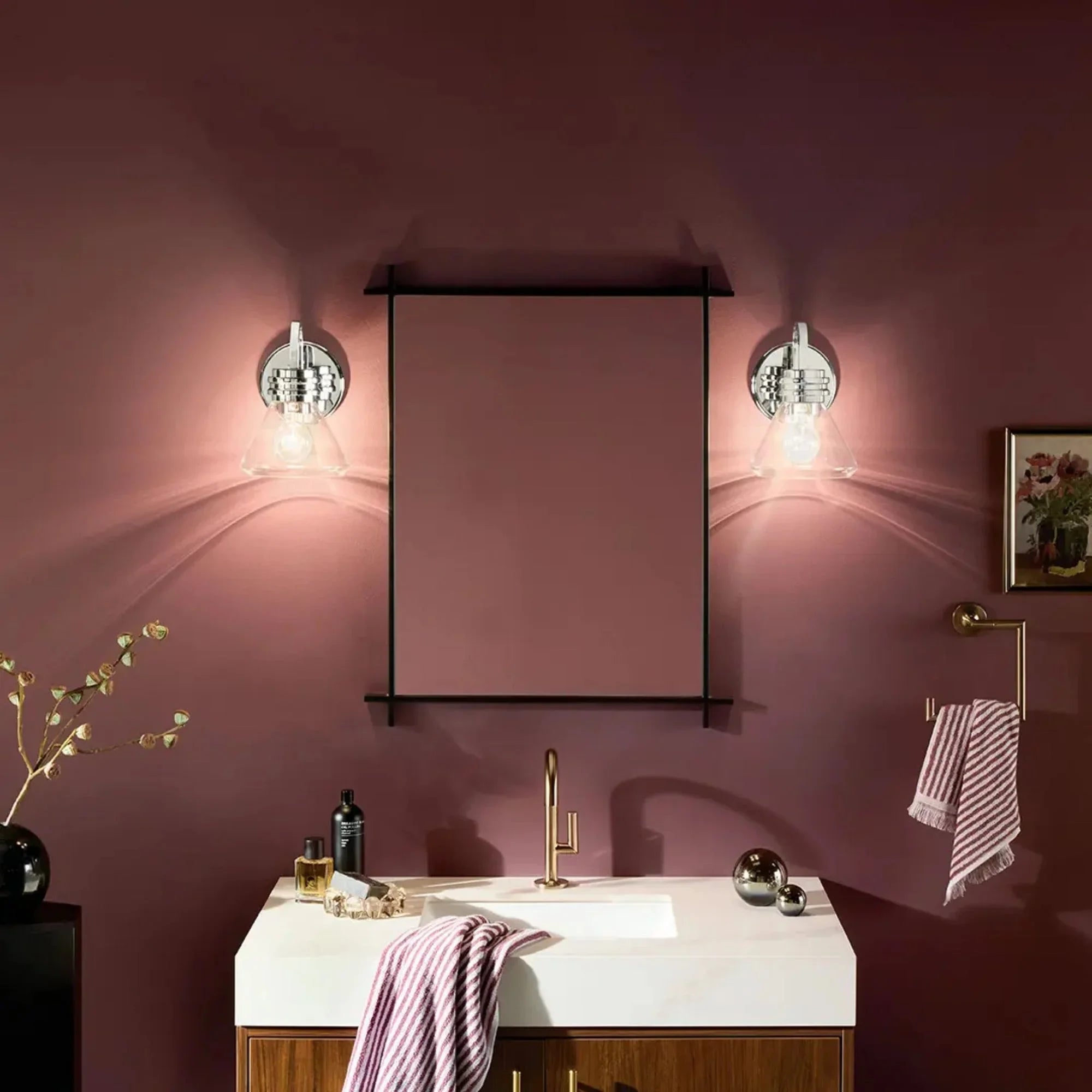 Farum 7" Wall Sconce, Chrome Finish, Clear Glass Cone Shade