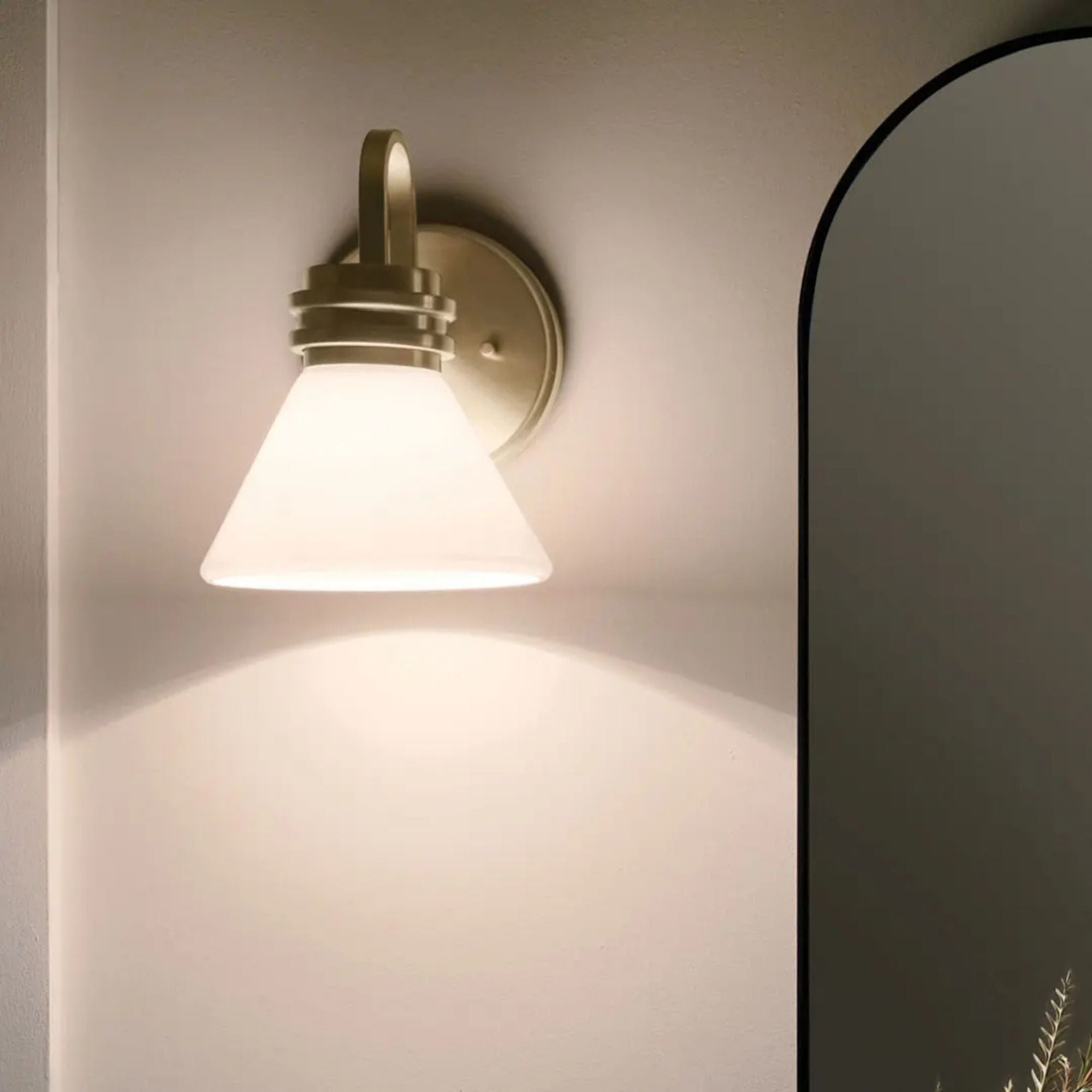 Farum 7" Wall Sconce, Champagne Bronze Finish, Opal Glass