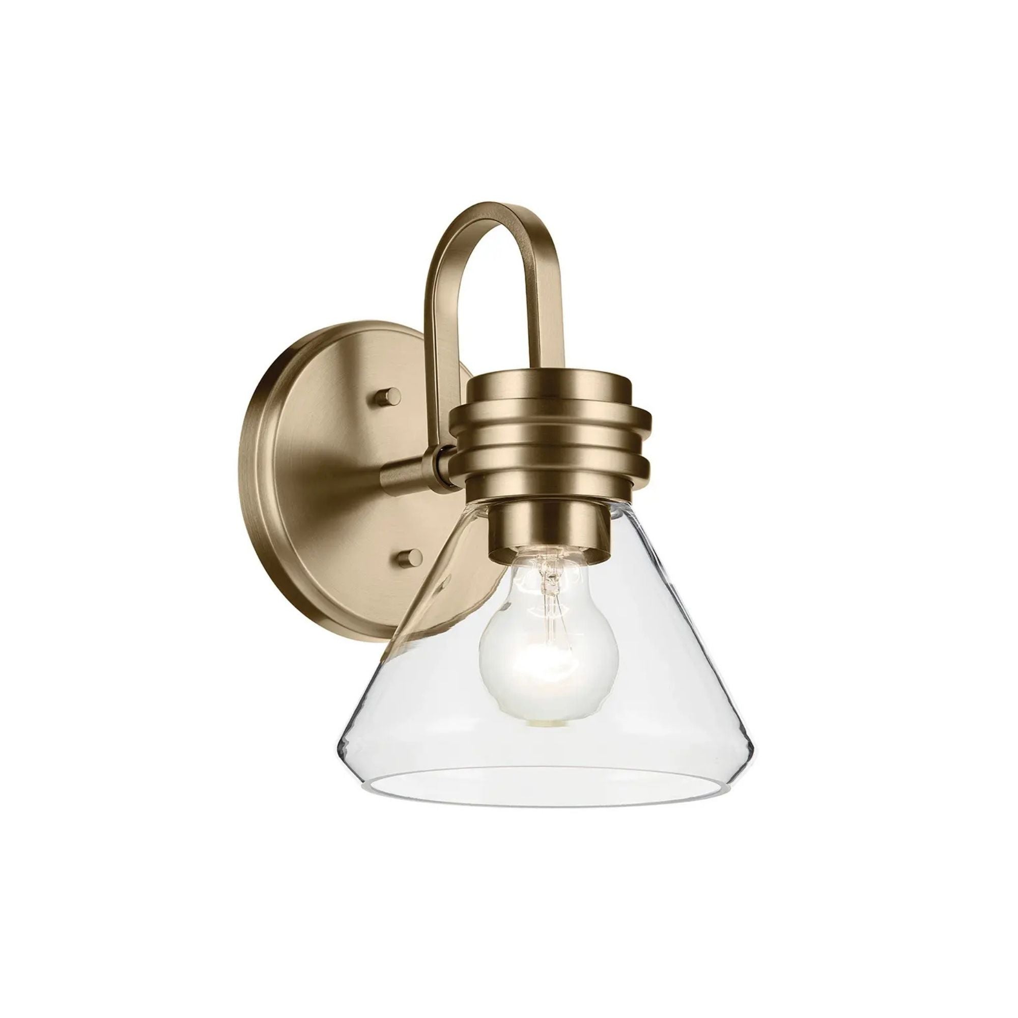 Farum 7" Wall Sconce, Champagne Bronze Finish, Clear Glass Cone Shade