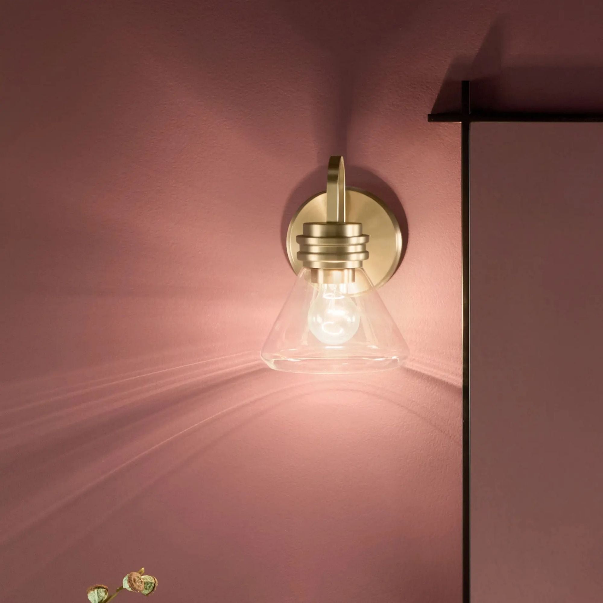 Farum 7" Wall Sconce, Champagne Bronze Finish, Clear Glass Cone Shade