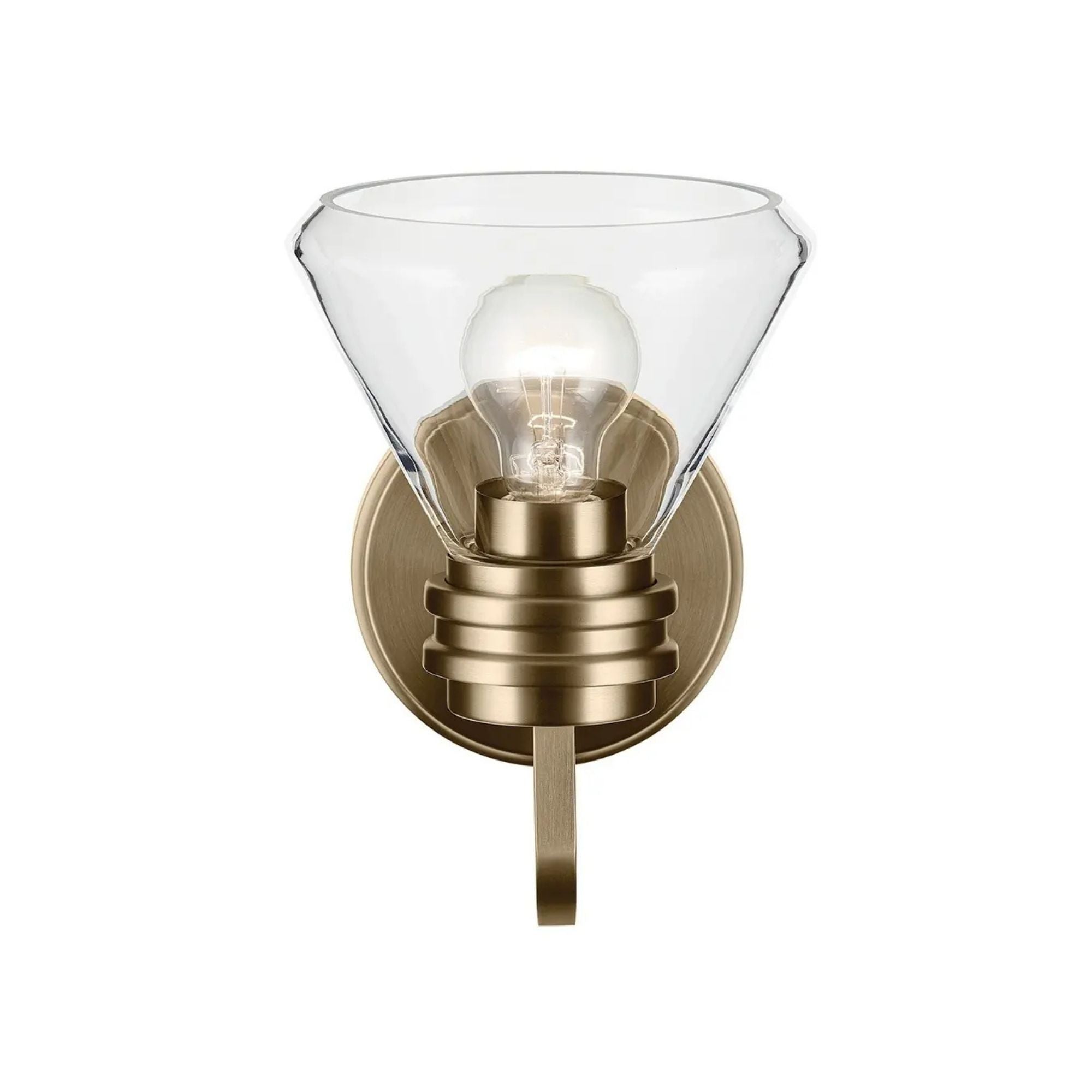 Farum 7" Wall Sconce, Champagne Bronze Finish, Clear Glass Cone Shade