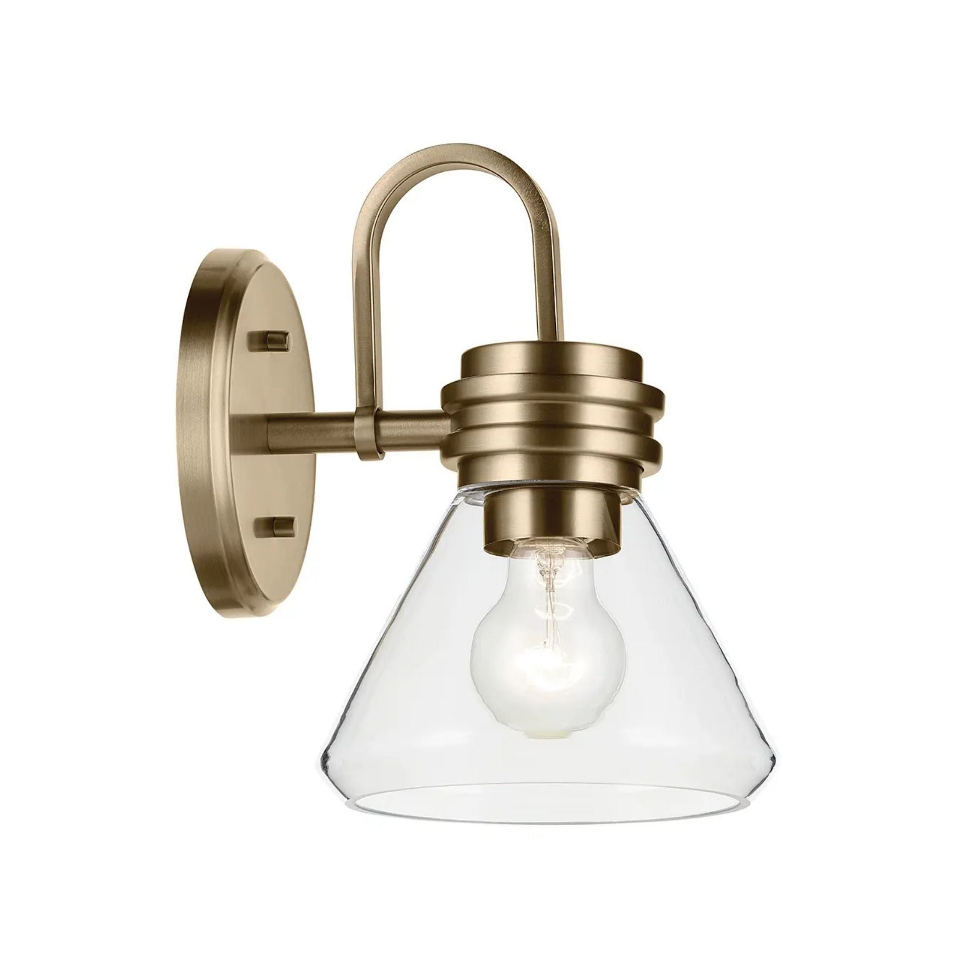 Farum 7" Wall Sconce, Champagne Bronze Finish, Clear Glass Cone Shade