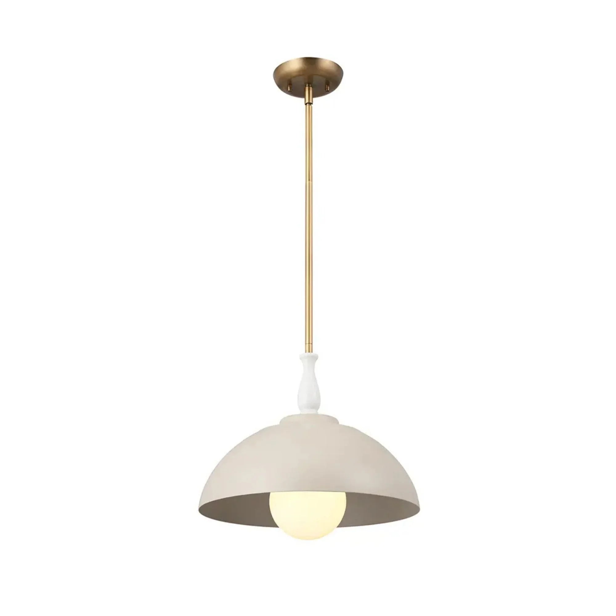 Kichler Fira 11.25 in. Pendant Light, Greige, White & Natural Brass, Metal Shade