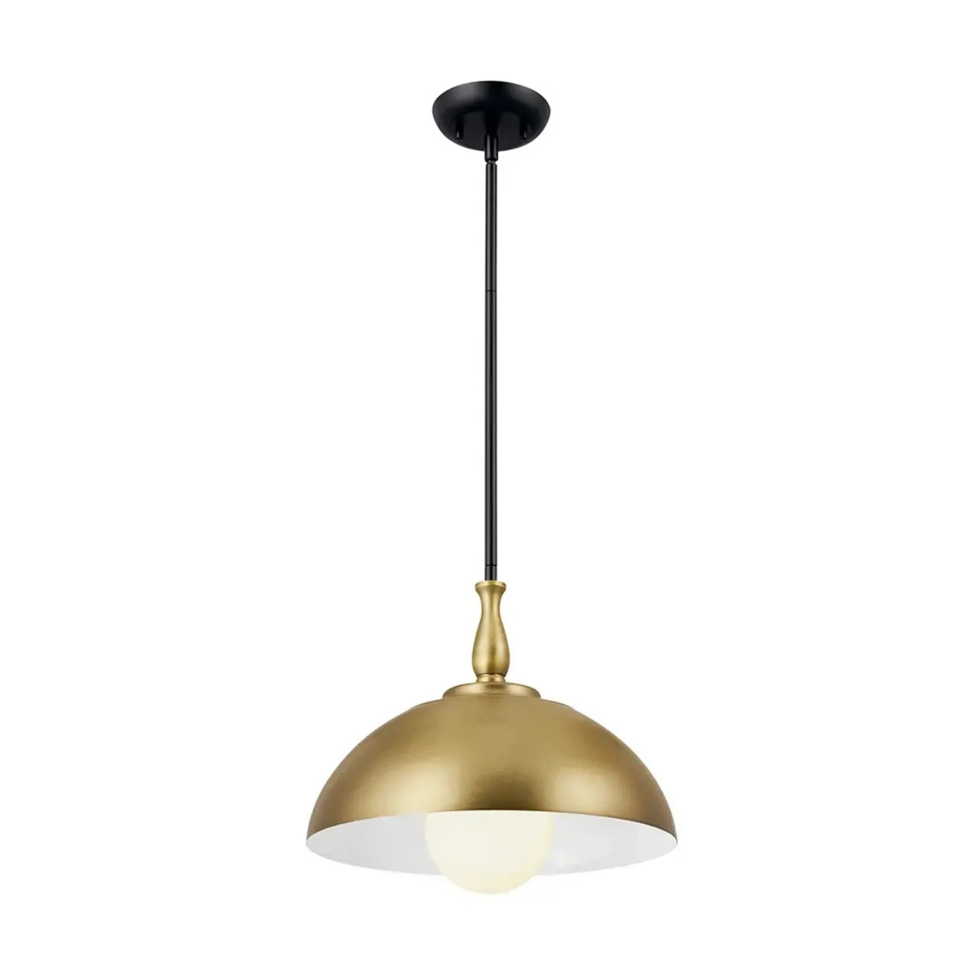 Kichler Fira 11.25 in. 1-Light Pendant, Natural Brass & Black
