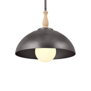 Kichler Fira 13.75 in. 1-Light Pendant, Anvil Iron & Beech