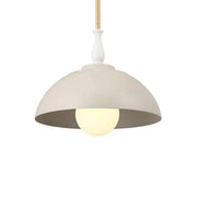 Kichler Fira 13.75 in. 1-Light Pendant, Greige & Natural Brass with Metal Dome Shade