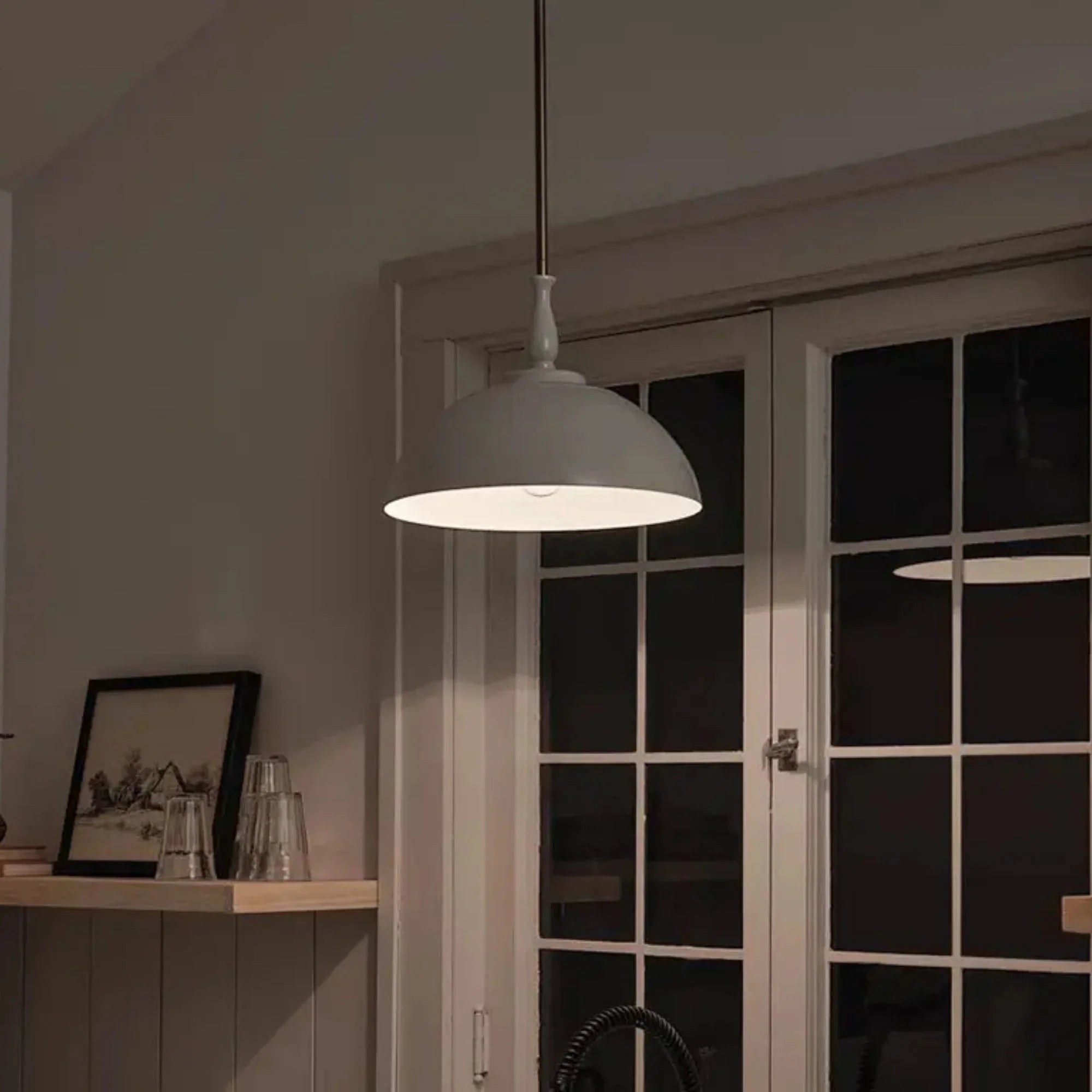 Kichler Fira 18 in. 1-Light Pendant, White Metal Shade