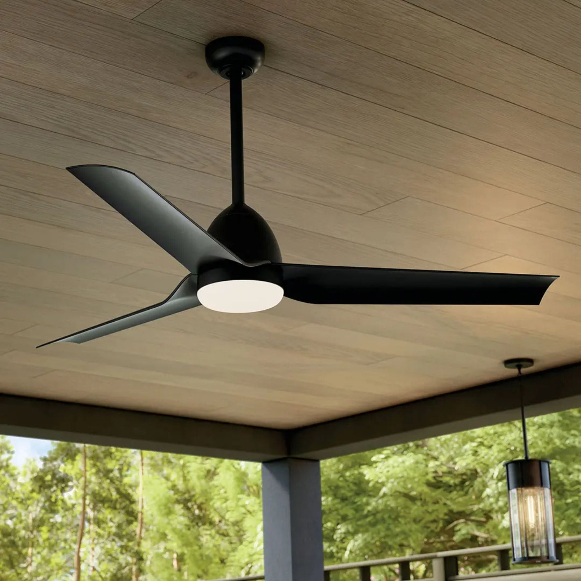 Fit 54" Satin Black Wet Rated LED Ceiling Fan